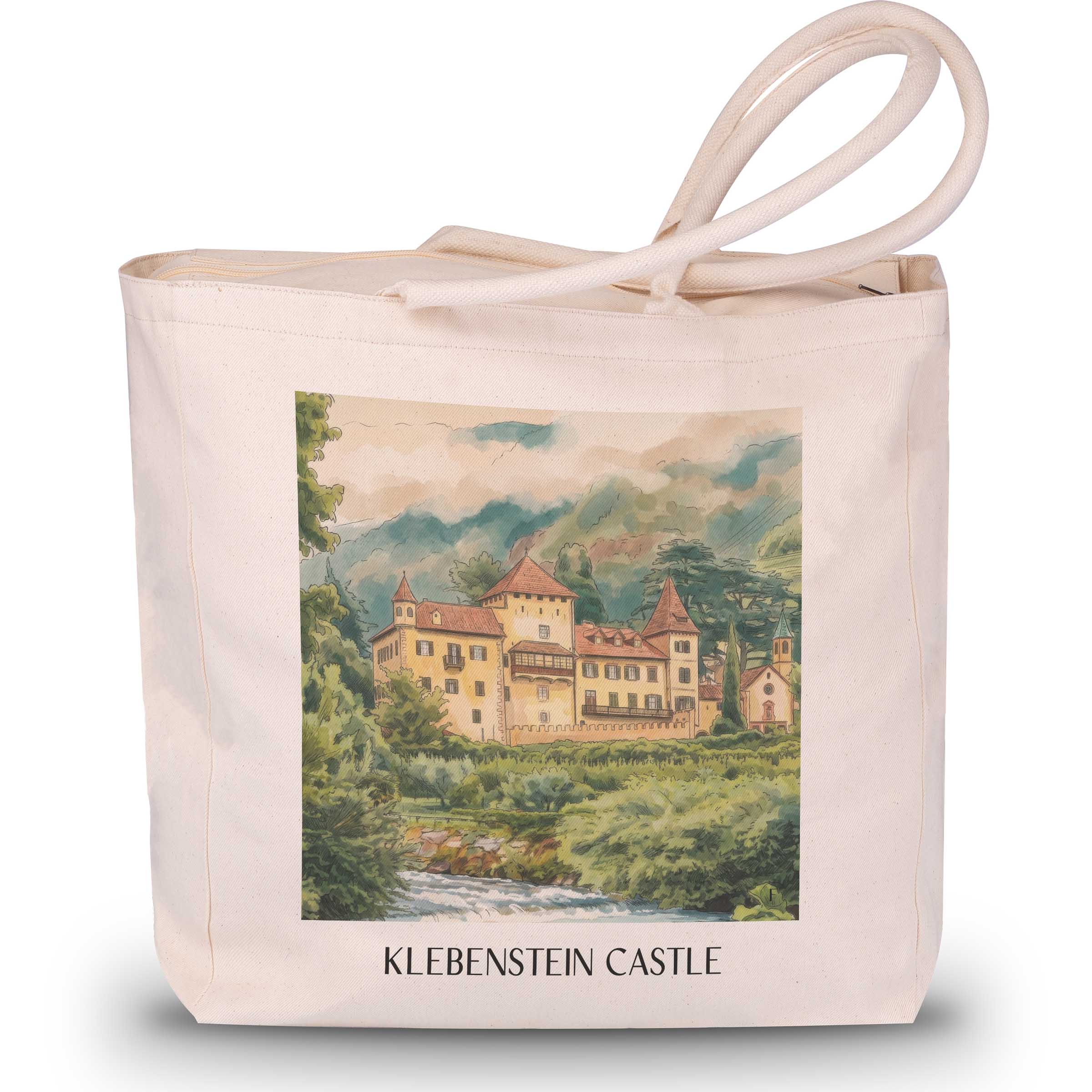 Schloss Klebenstein Shopping Tasche - Bozen - Italien Tote Bag - Einkaufstasche im Aquarell Stil - favplace