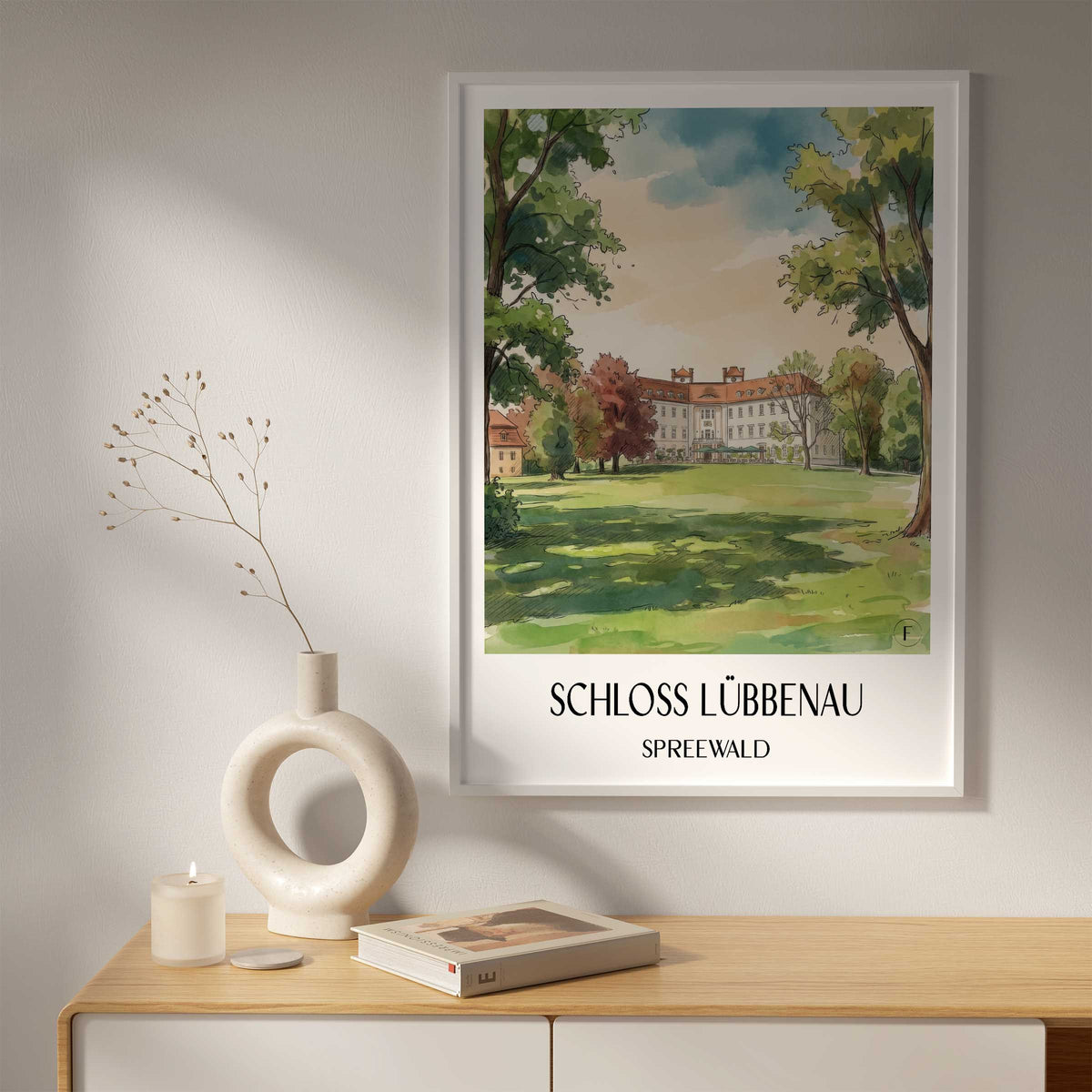 schloss-lübbenau-spreewald-deutschland-poster-aquarell