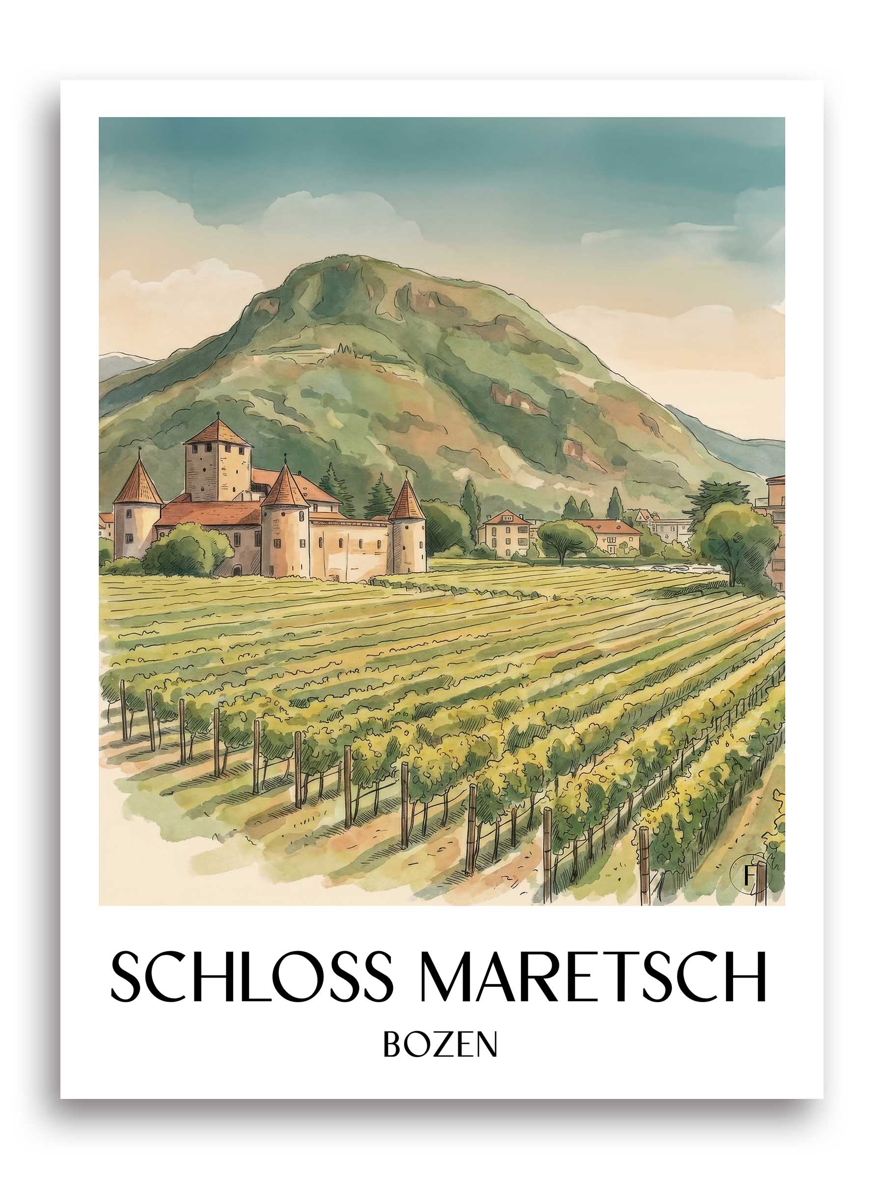 schloss-maretsch-bozen-italien-poster-aquarell