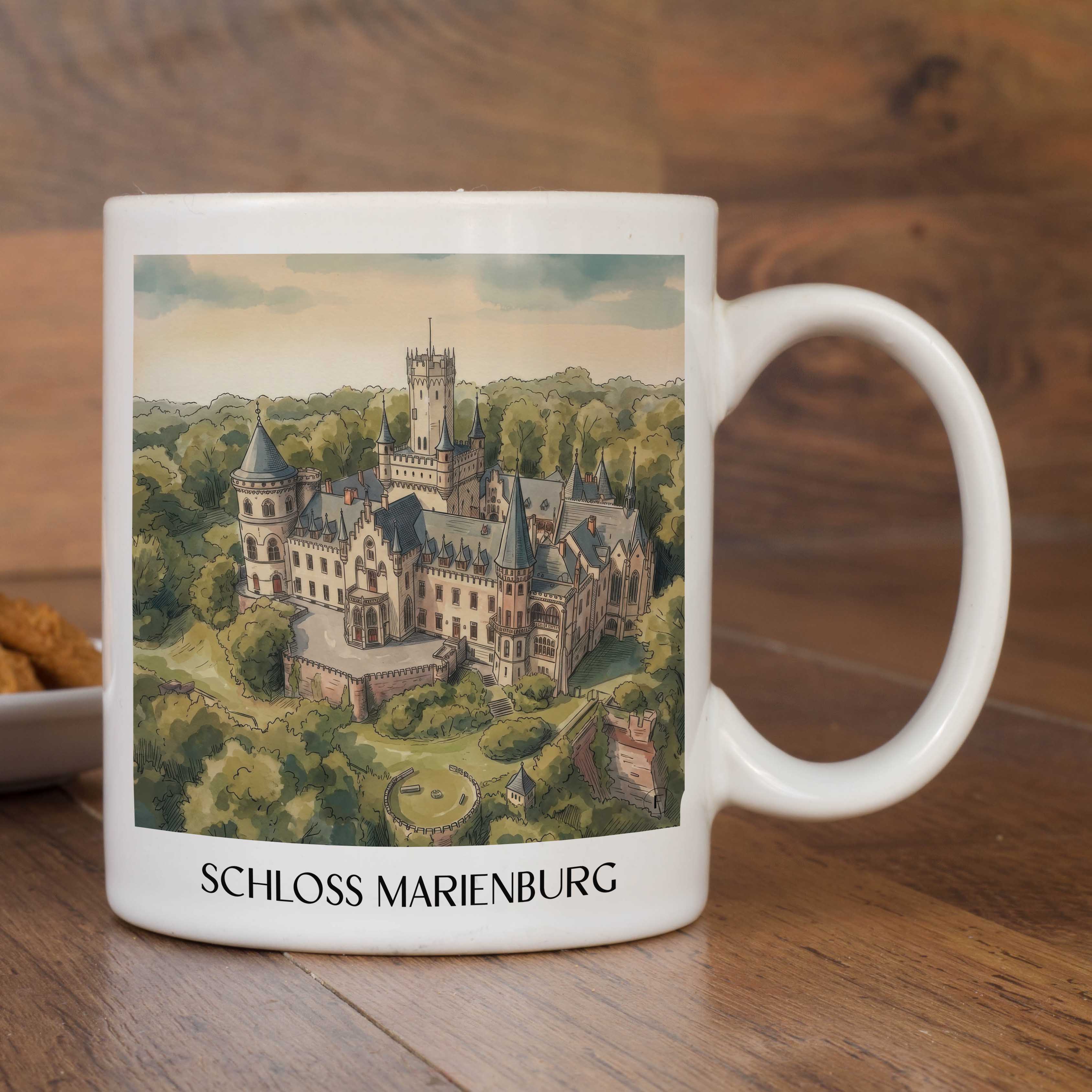 schloss-marienburg-pattensen-deutschland-kaffeebecher-aquarell
