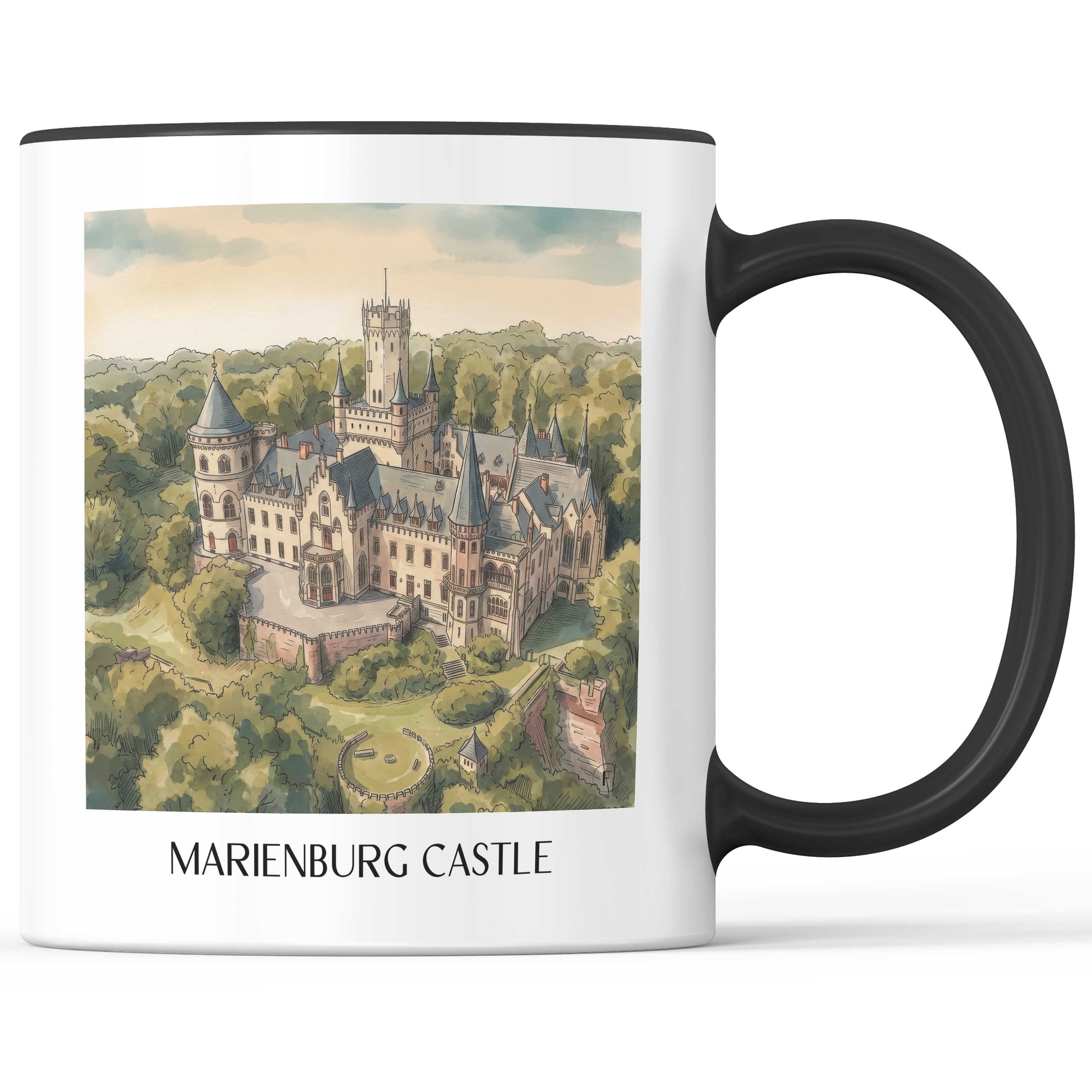 Schloss Marienburg Kaffeebecher - Pattensen - Deutschland Becher - Kaffeetasse im Aquarell Stil - favplace
