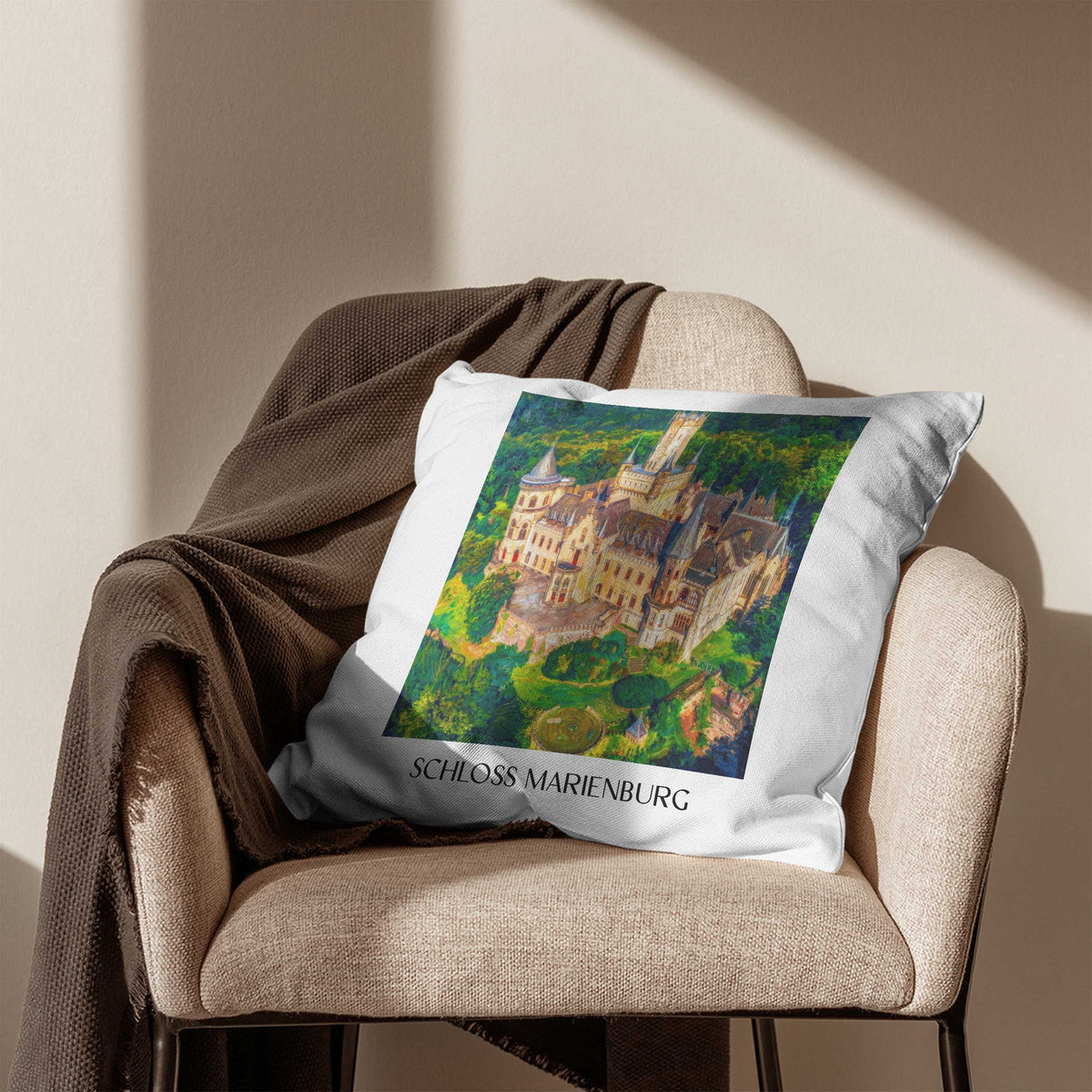 schloss-marienburg-pattensen-deutschland-kissenbezug-oil-painting-oelgemaelde