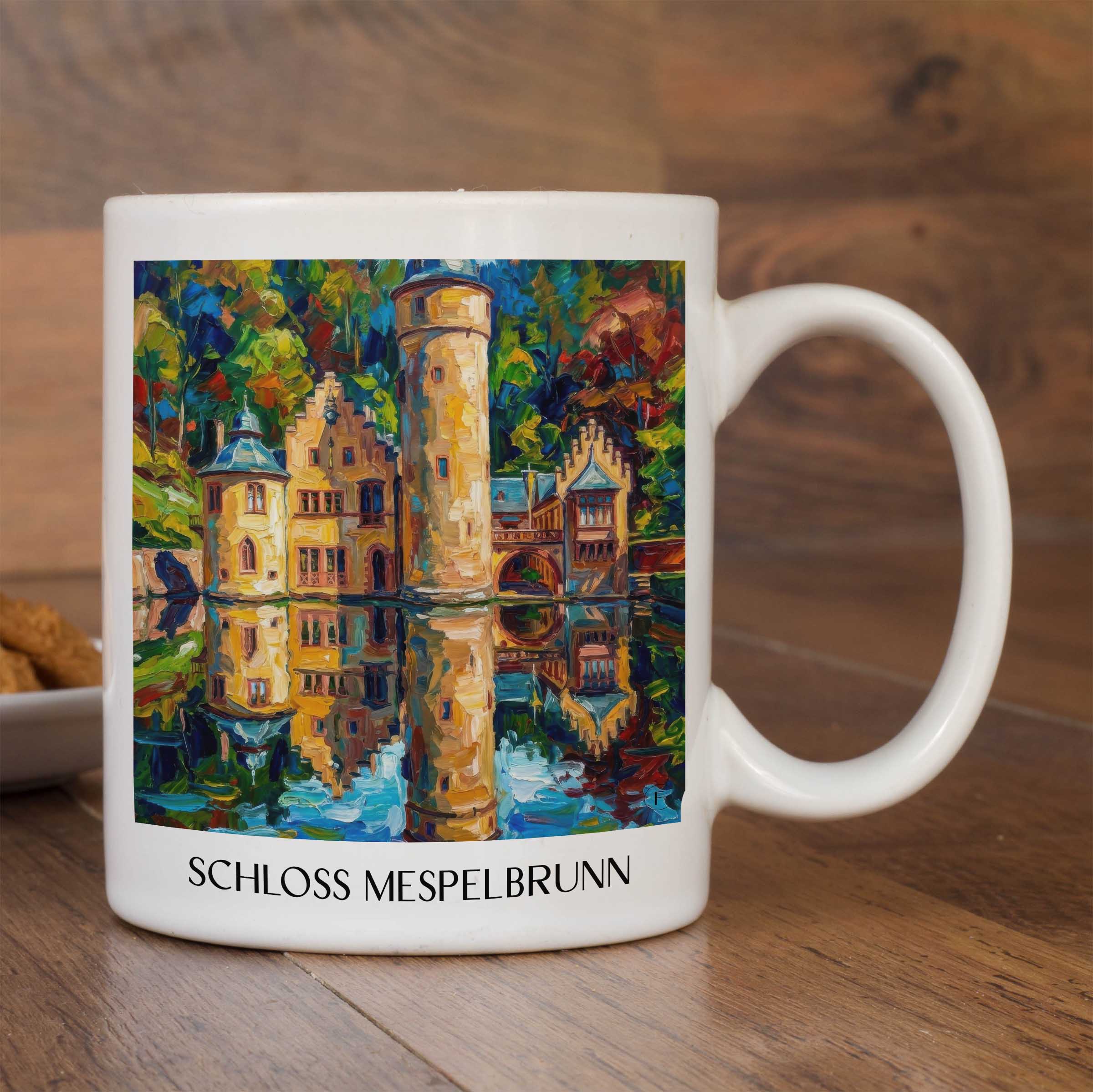 schloss-mespelbrunn-spessart-deutschland-kaffeebecher-oil-painting-oelgemaelde