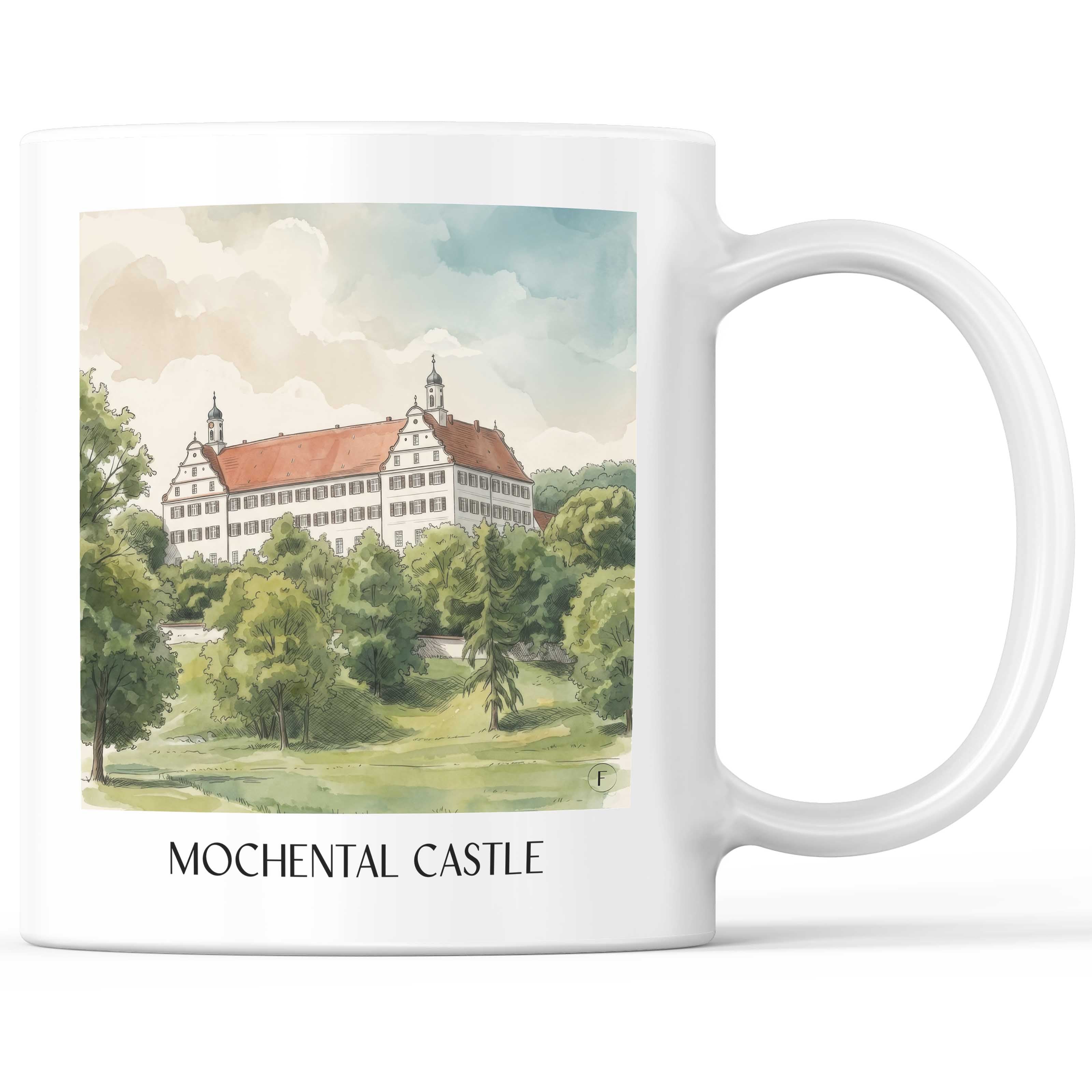 Schloss Mochental Kaffeebecher - Schwäbische Alb - Deutschland Becher - Kaffeetasse im Aquarell Stil - favplace