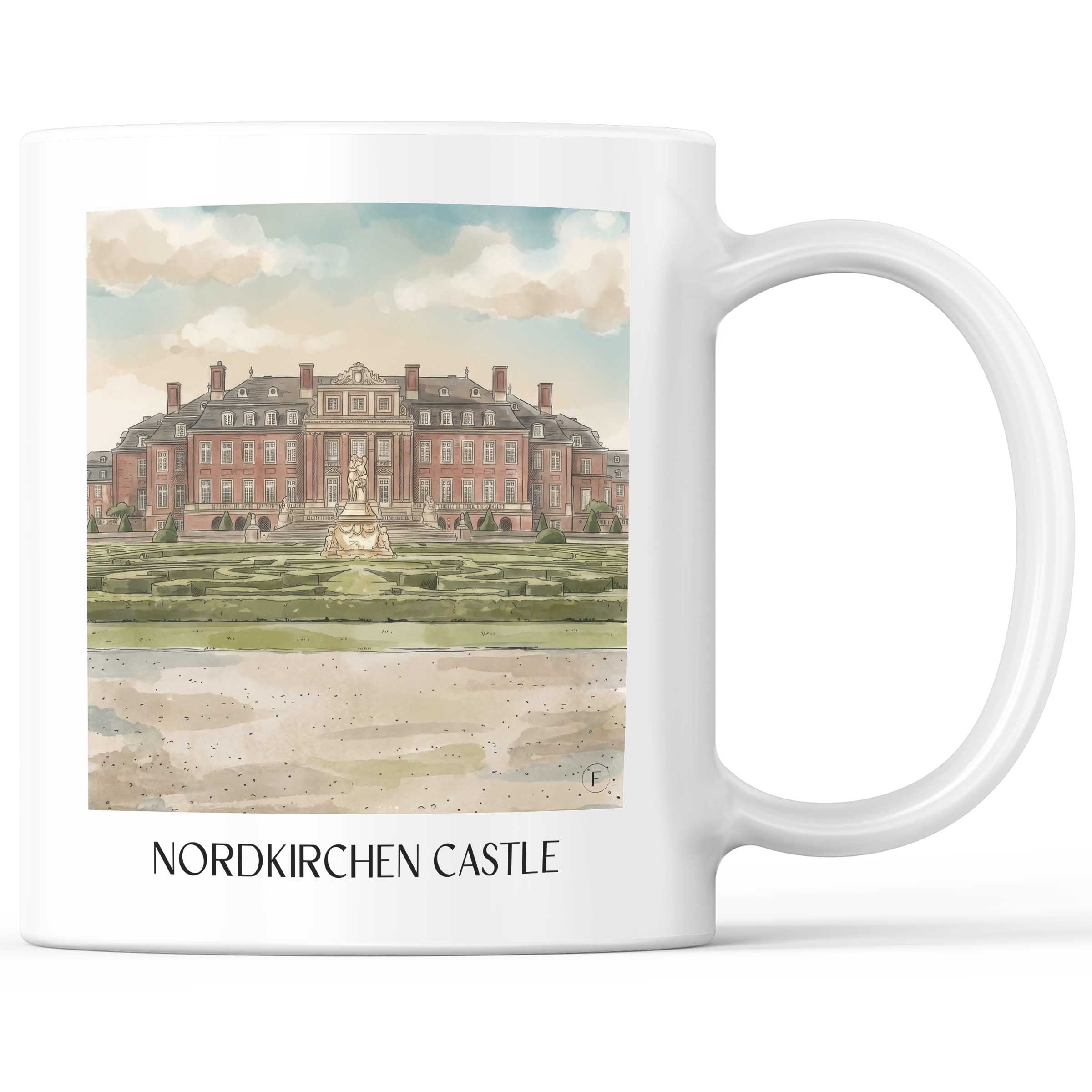 Schloss Nordkirchen Kaffeebecher - Münsterland - Deutschland Becher - Kaffeetasse im Aquarell Stil - favplace