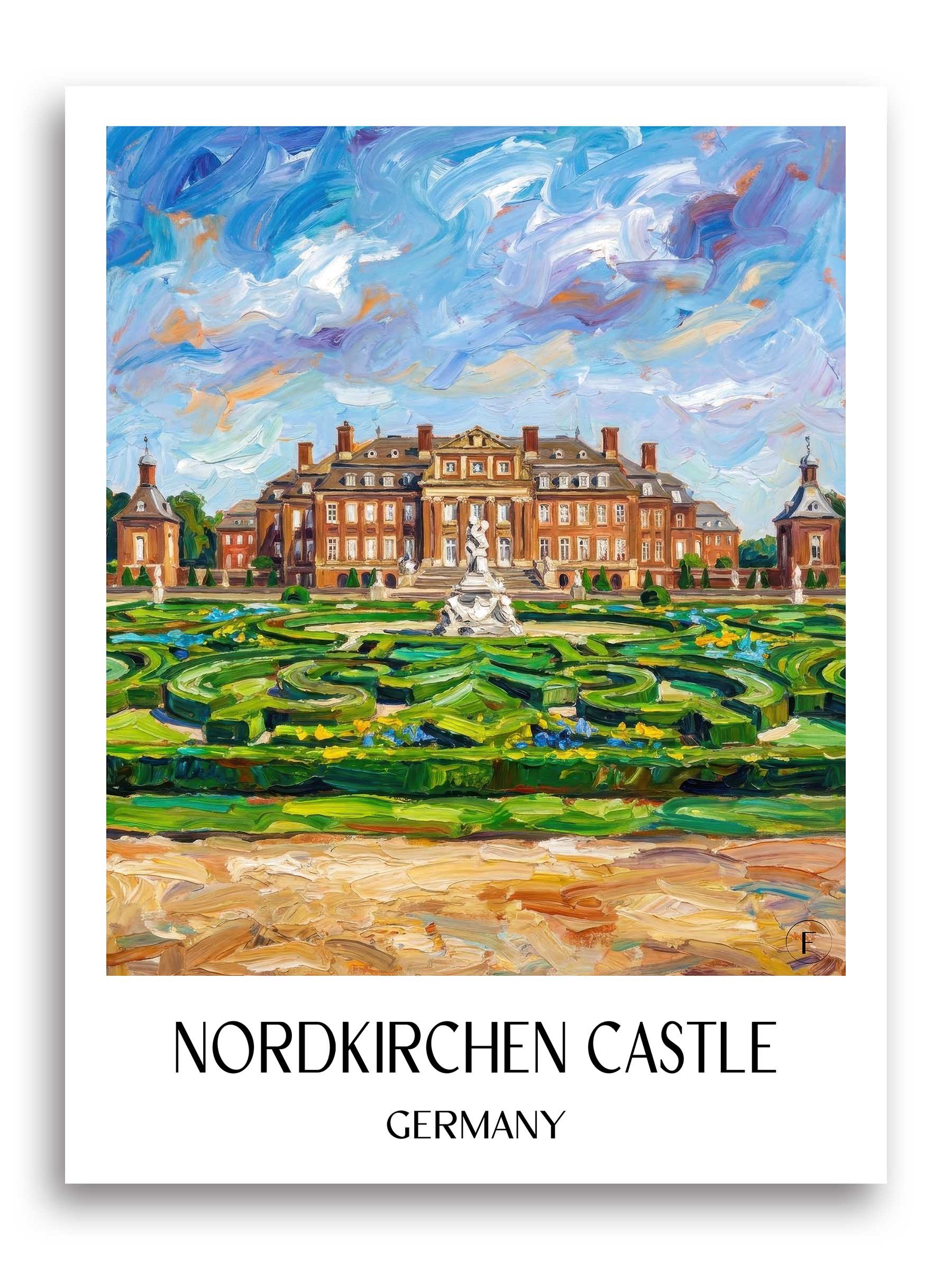 Schloss Nordkirchen Poster - Münsterland - Deutschland Kunstdruck - Ölgemälde von A4 bis A1 - favplace