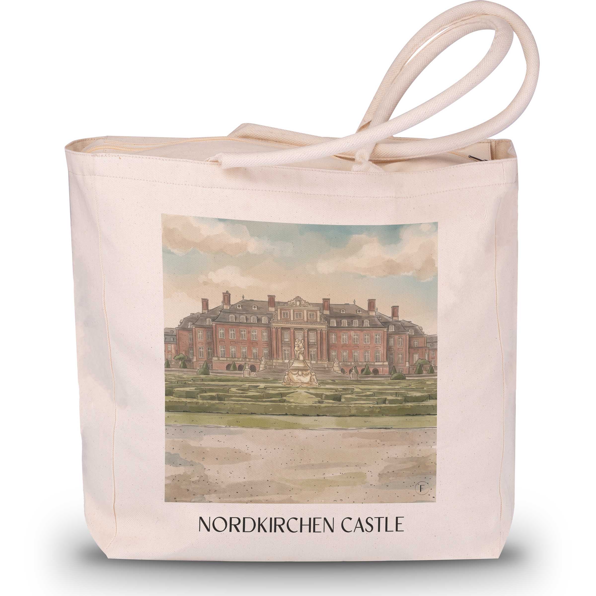 Schloss Nordkirchen Shopping Tasche - Münsterland - Deutschland Tote Bag - Einkaufstasche im Aquarell Stil - favplace