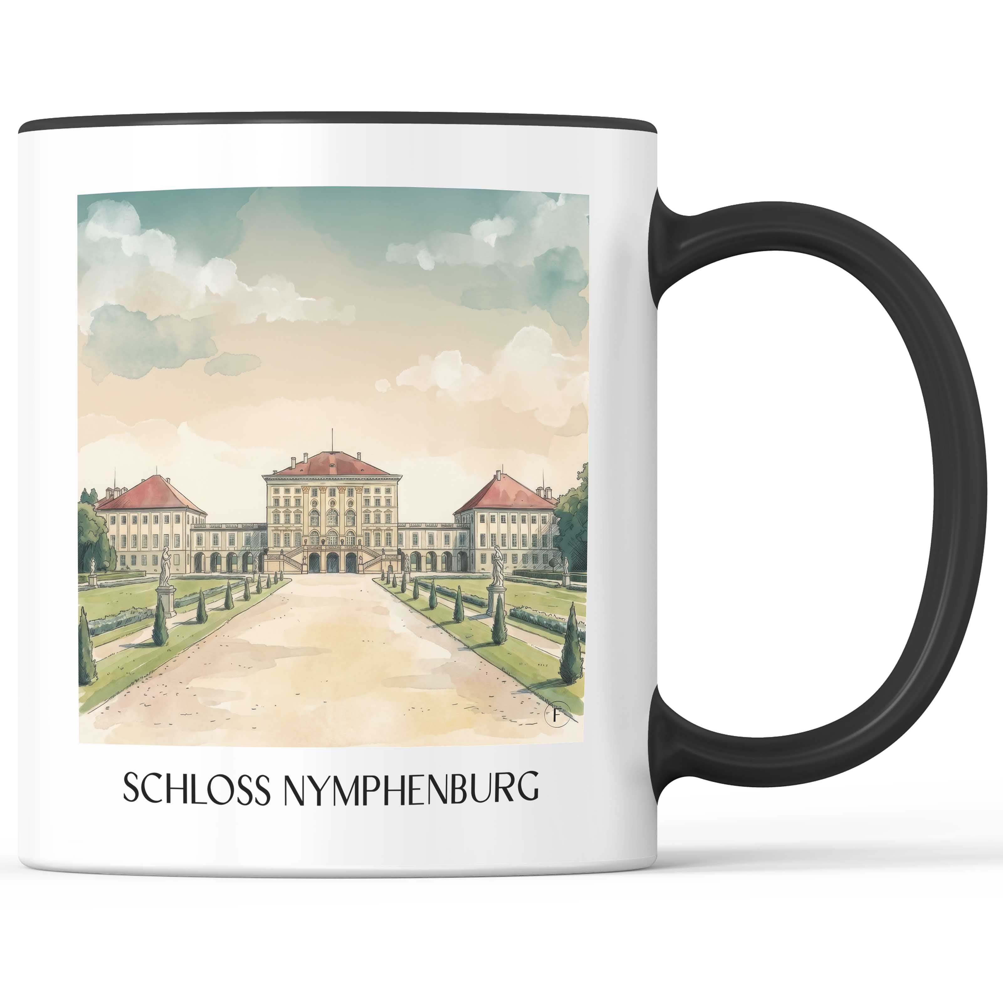 schloss-nymphenburg-münchen-deutschland-kaffeebecher-aquarell