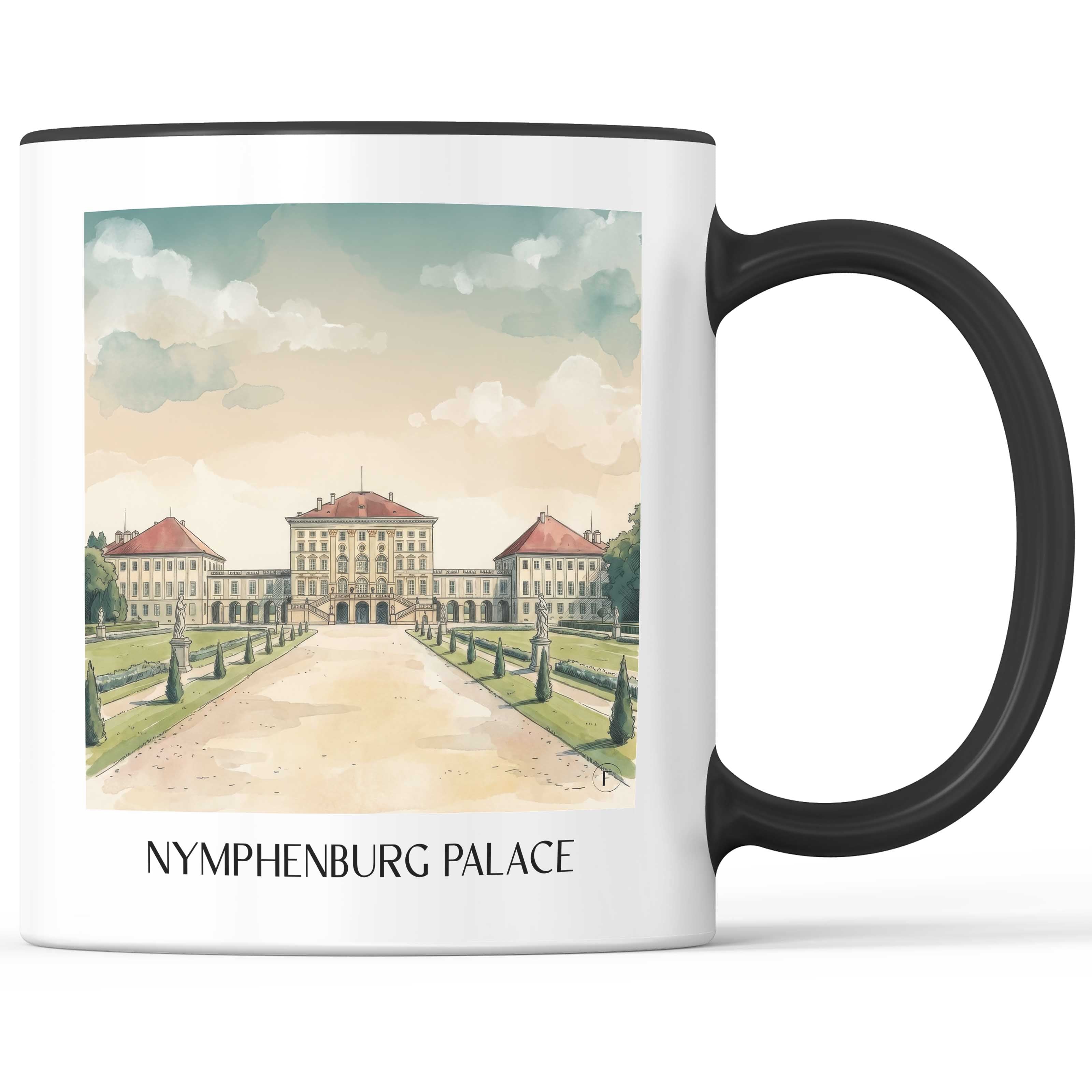 Schloss Nymphenburg Kaffeebecher - München - Deutschland Becher - Kaffeetasse im Aquarell Stil - favplace