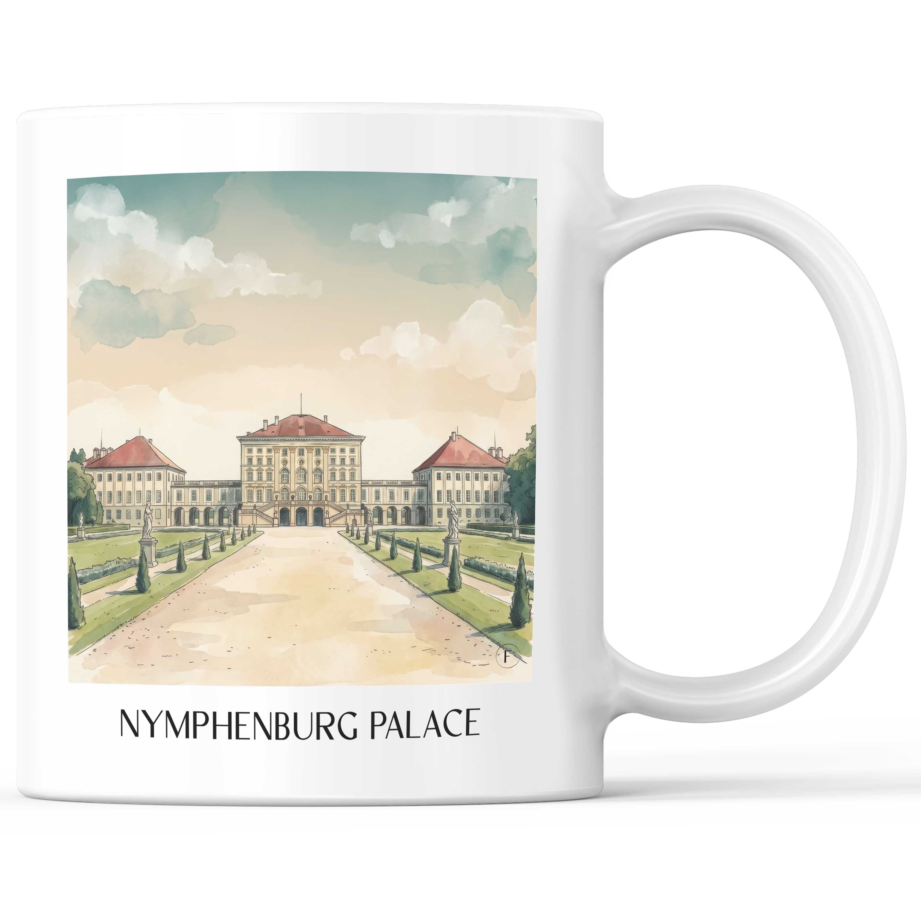 Schloss Nymphenburg Kaffeebecher - München - Deutschland Becher - Kaffeetasse im Aquarell Stil - favplace