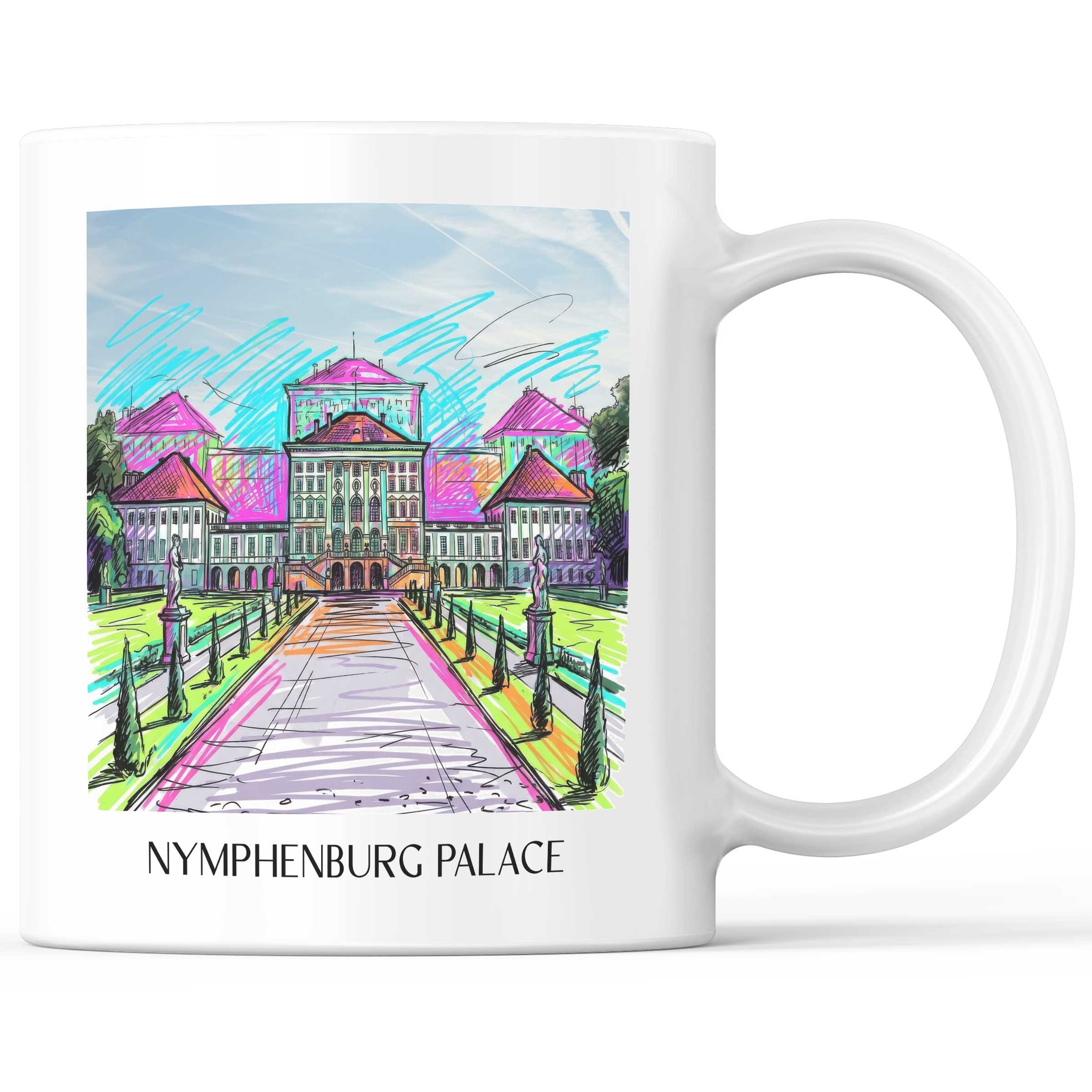 Schloss Nymphenburg Kaffeebecher - München - Deutschland Becher - Kaffeetasse im Tag Graffiti Stil