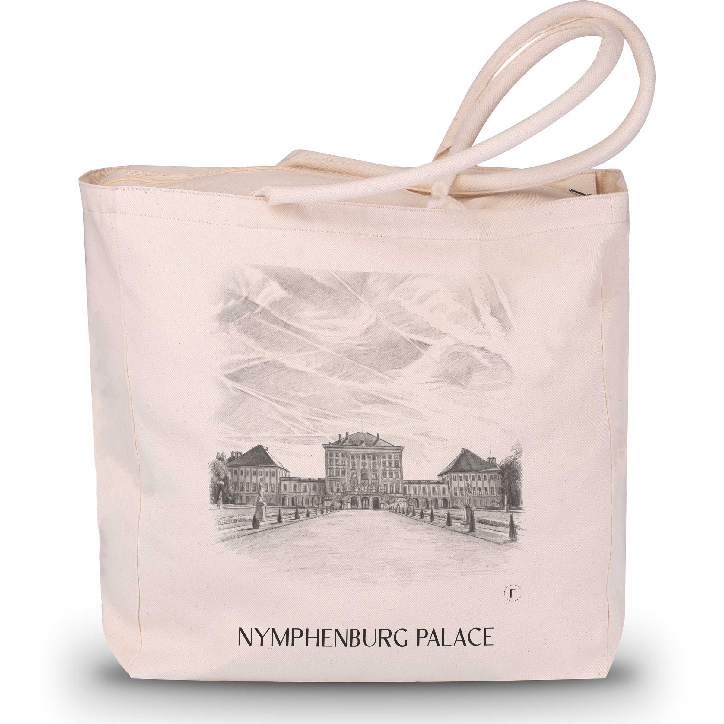 Schloss Nymphenburg Shopping Tasche - München - Deutschland Tote Bag - Einkaufstasche im Zeichnung Stil