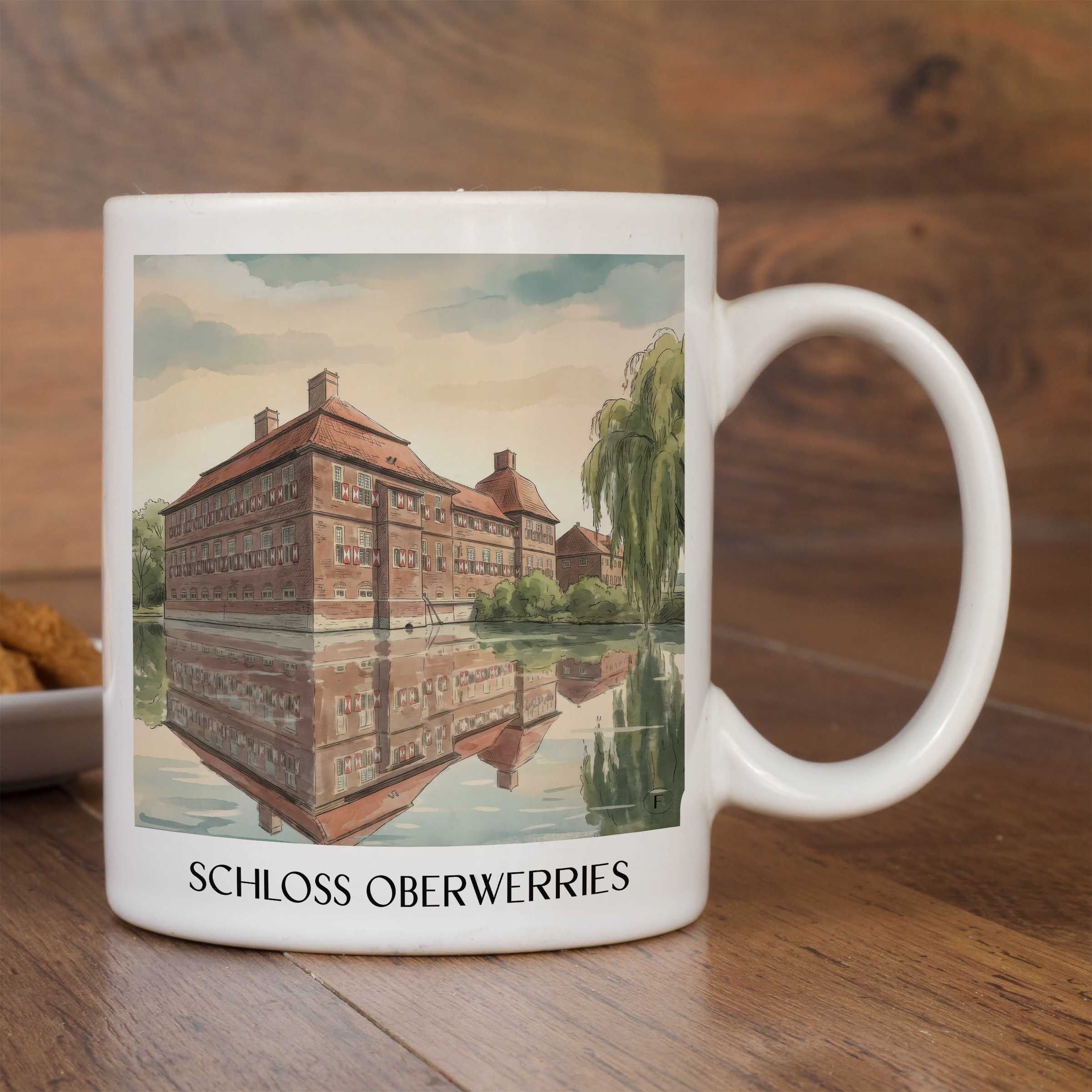 schloss-oberwerries-hamm-deutschland-kaffeebecher-aquarell