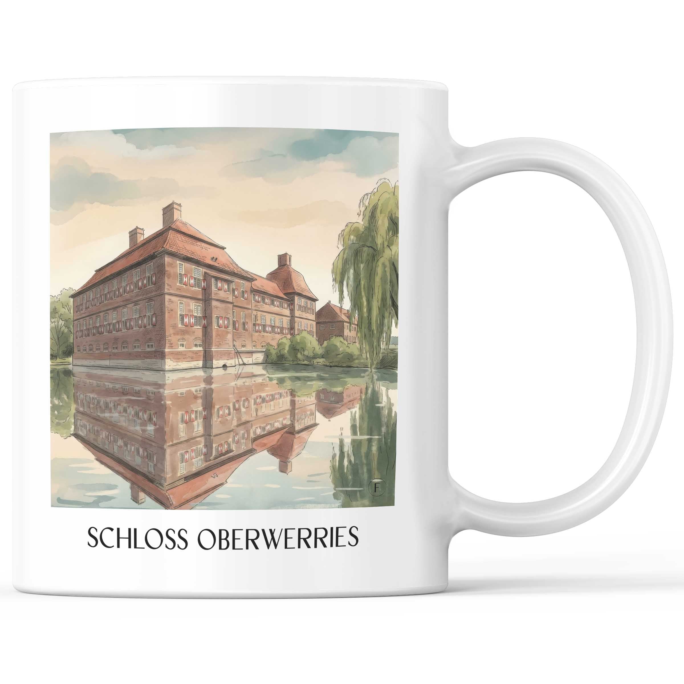 schloss-oberwerries-hamm-deutschland-kaffeebecher-aquarell