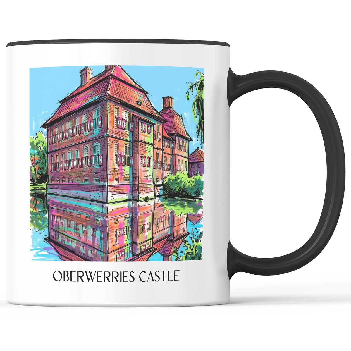Schloss Oberwerries Kaffeebecher - Hamm - Deutschland Becher - Kaffeetasse im Tag Graffiti Stil - favplace