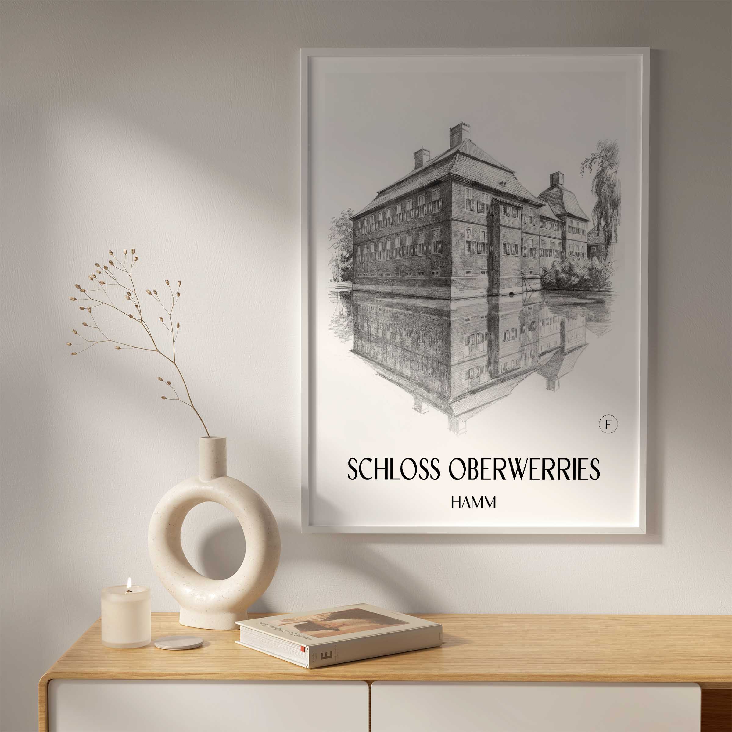schloss-oberwerries-hamm-deutschland-poster-bleistift-zeichnung-drawing