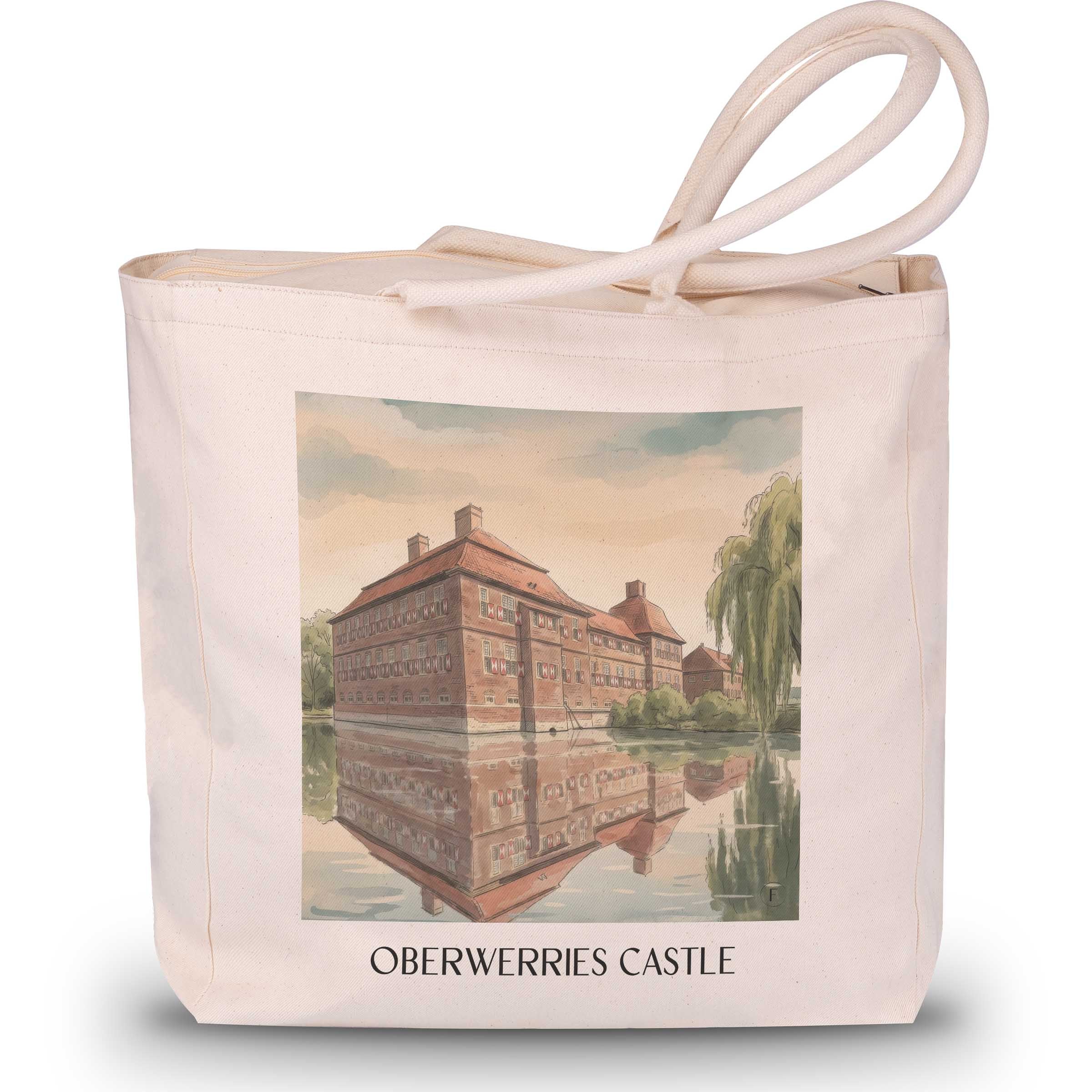 Schloss Oberwerries Shopping Tasche - Hamm - Deutschland Tote Bag - Einkaufstasche im Aquarell Stil - favplace