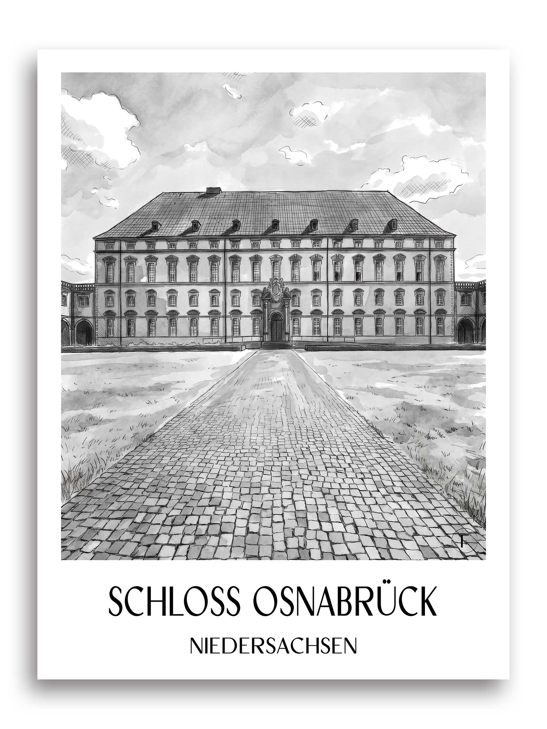 schloss-osnabrück-niedersachsen-deutschland-poster-aquarell-schwarz-weiss