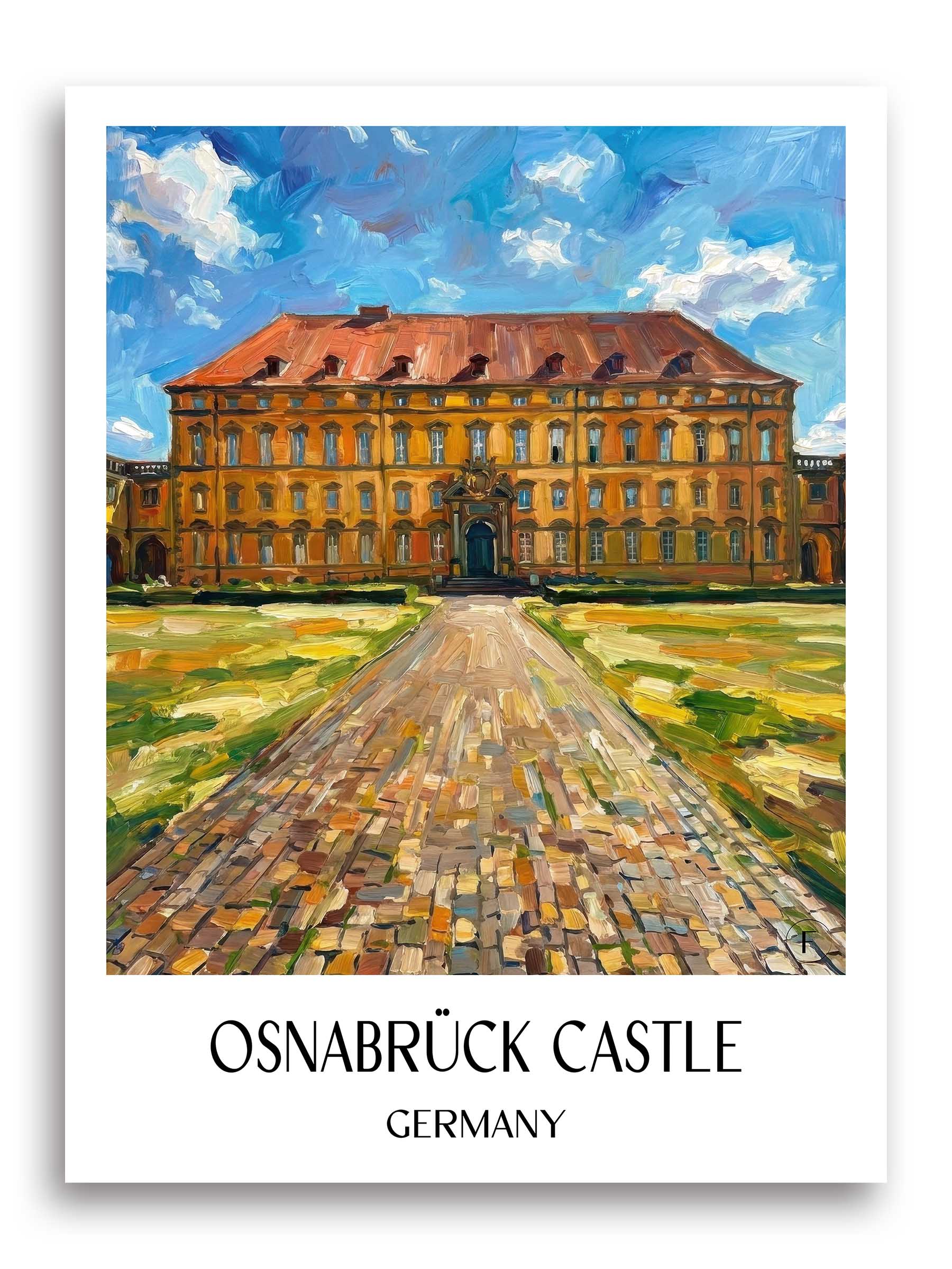 Schloss Osnabrück Poster - Niedersachsen - Deutschland Kunstdruck - Ölgemälde von A4 bis A1 - favplace