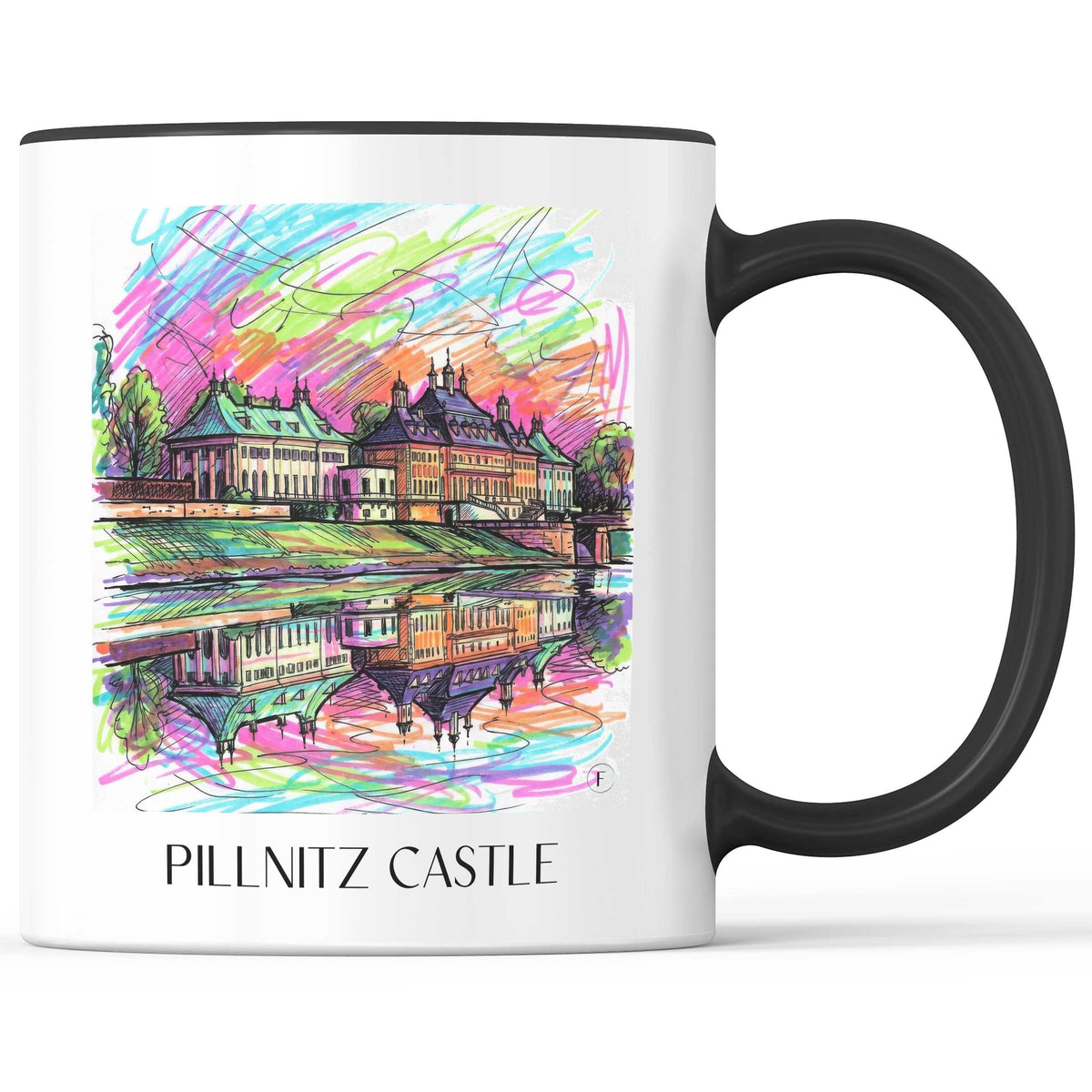 Schloss Pilnitz Kaffeebecher - Dresden - Deutschland Becher - Kaffeetasse im Tag Graffiti Stil - favplace