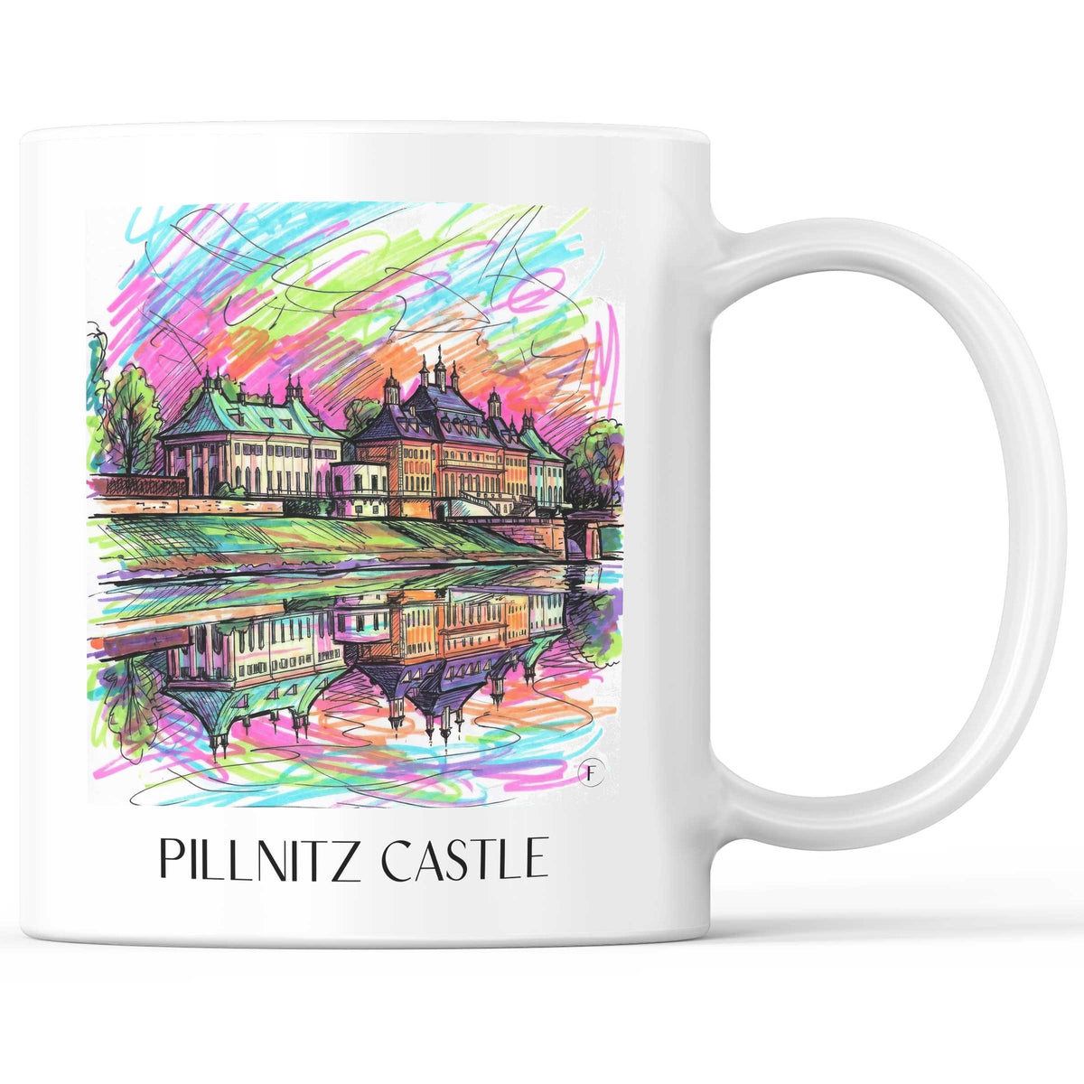 Schloss Pilnitz Kaffeebecher - Dresden - Deutschland Becher - Kaffeetasse im Tag Graffiti Stil - favplace