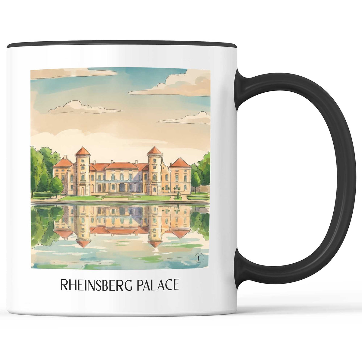 Schloss Rheinsberg Kaffeebecher - Brandenburg - Deutschland Becher - Kaffeetasse im Aquarell Stil - favplace