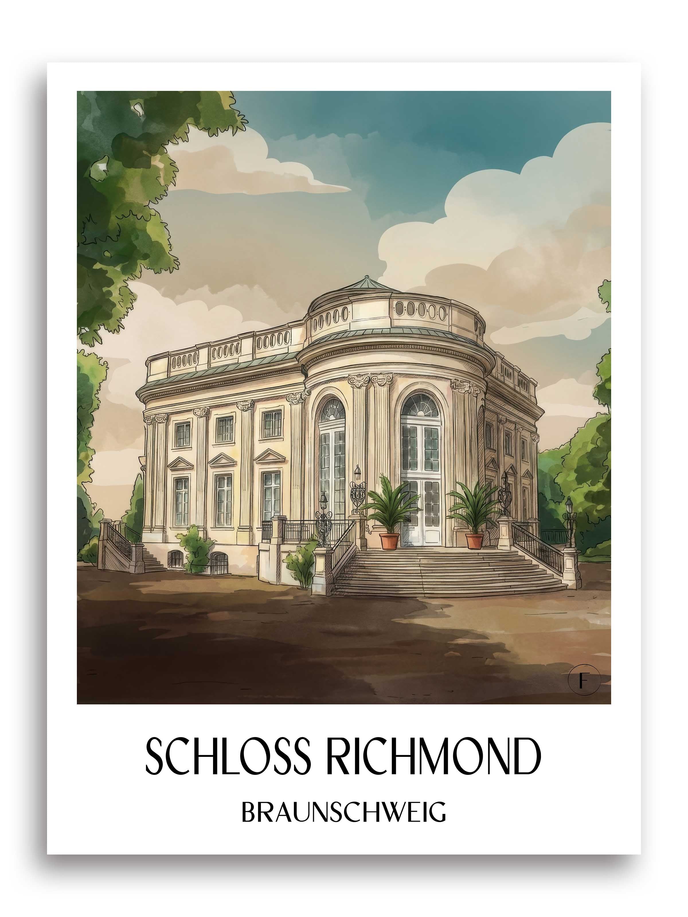 schloss-richmond-braunschweig-deutschland-poster-aquarell