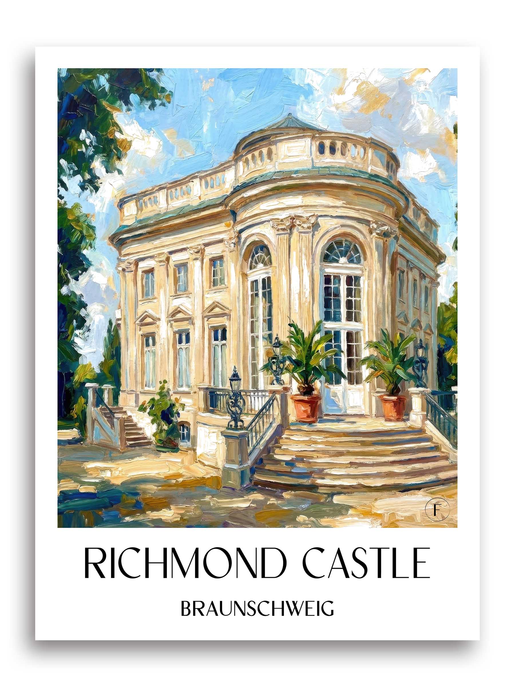Schloss Richmond Poster - Braunschweig - Deutschland Kunstdruck - Ölgemälde von A4 bis A1 - favplace