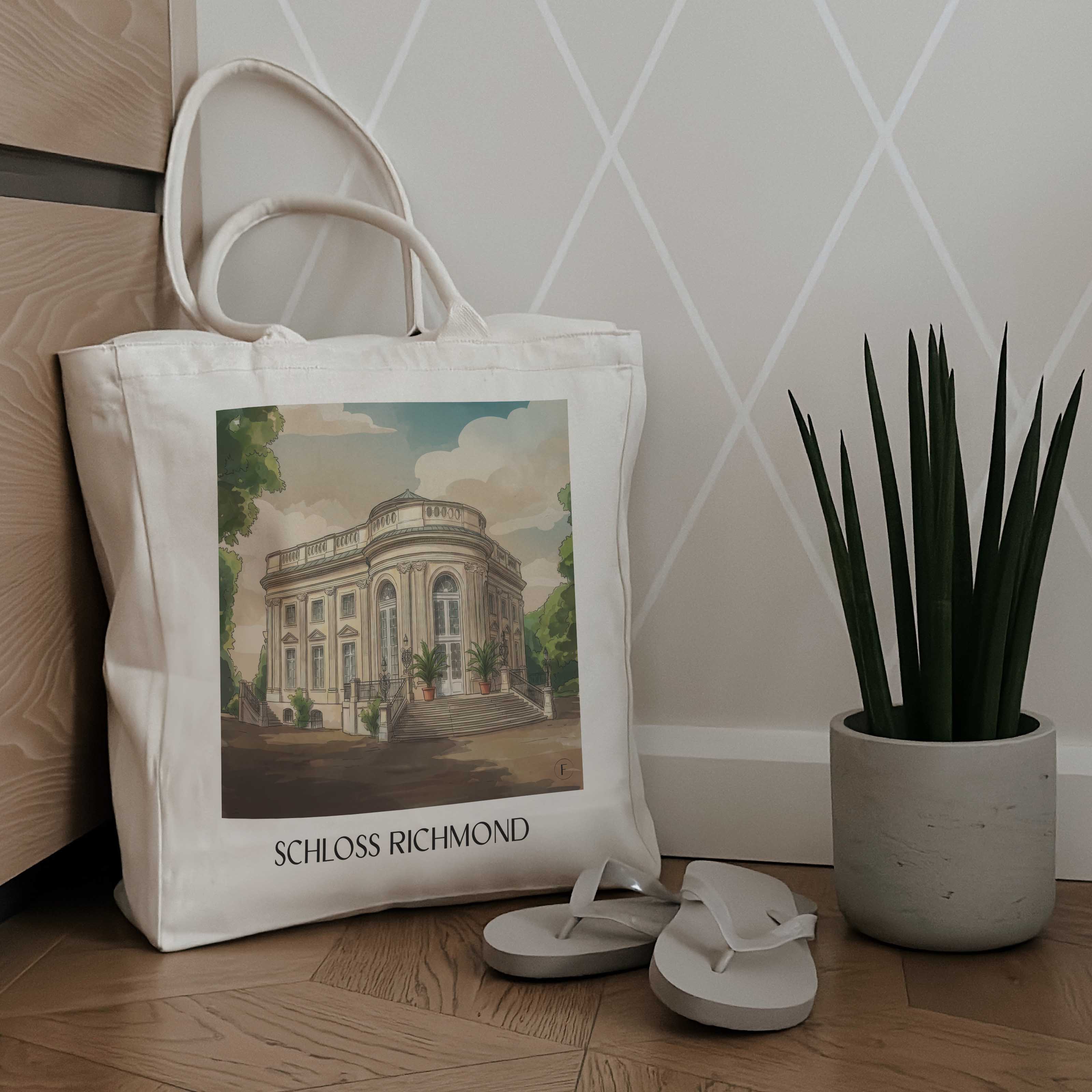 schloss-richmond-braunschweig-deutschland-einkaufstasche-aquarell