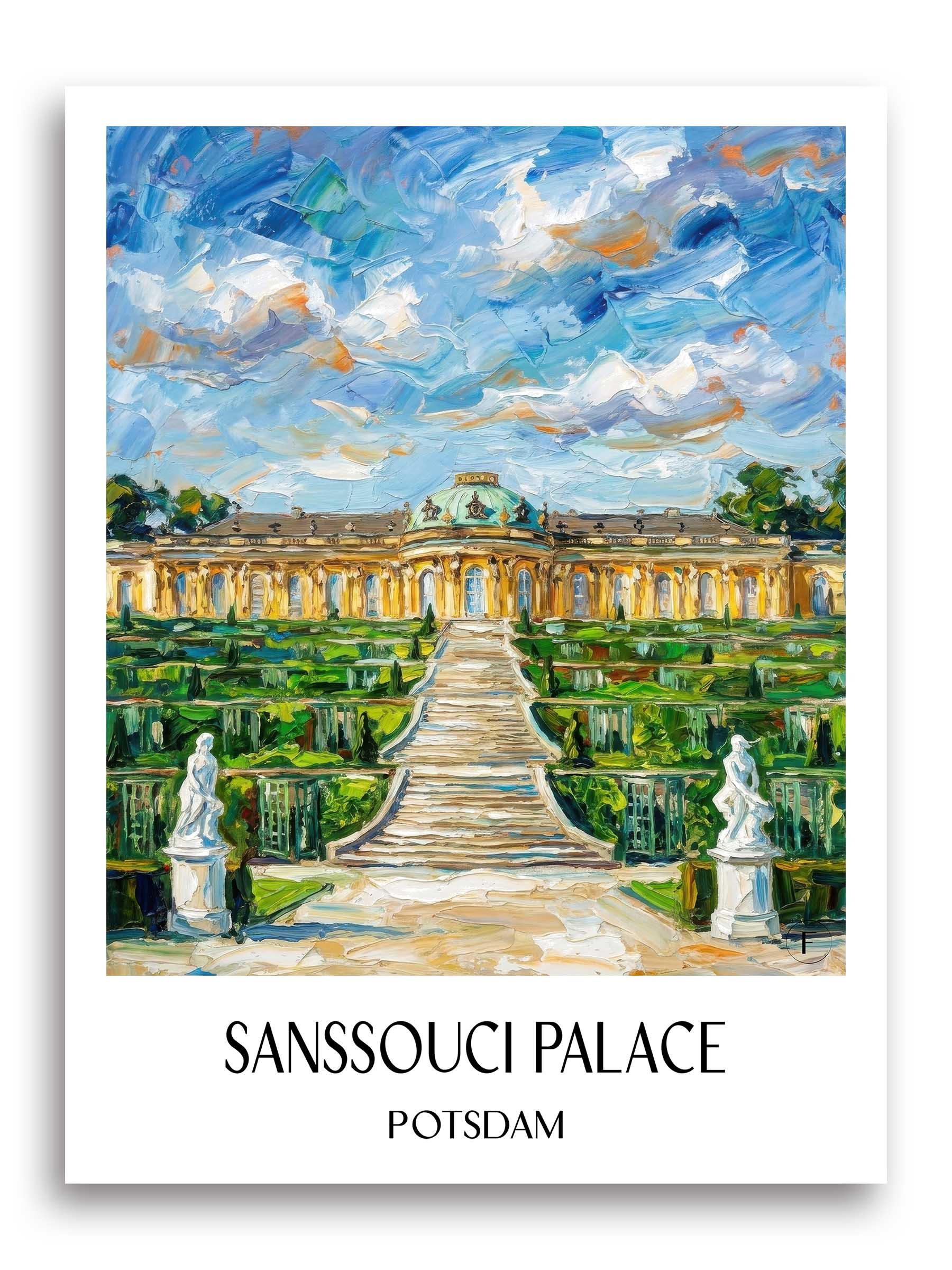 Schloss Sanssouci Poster - Potsdam - Deutschland Kunstdruck - Ölgemälde von A4 bis A1 - favplace