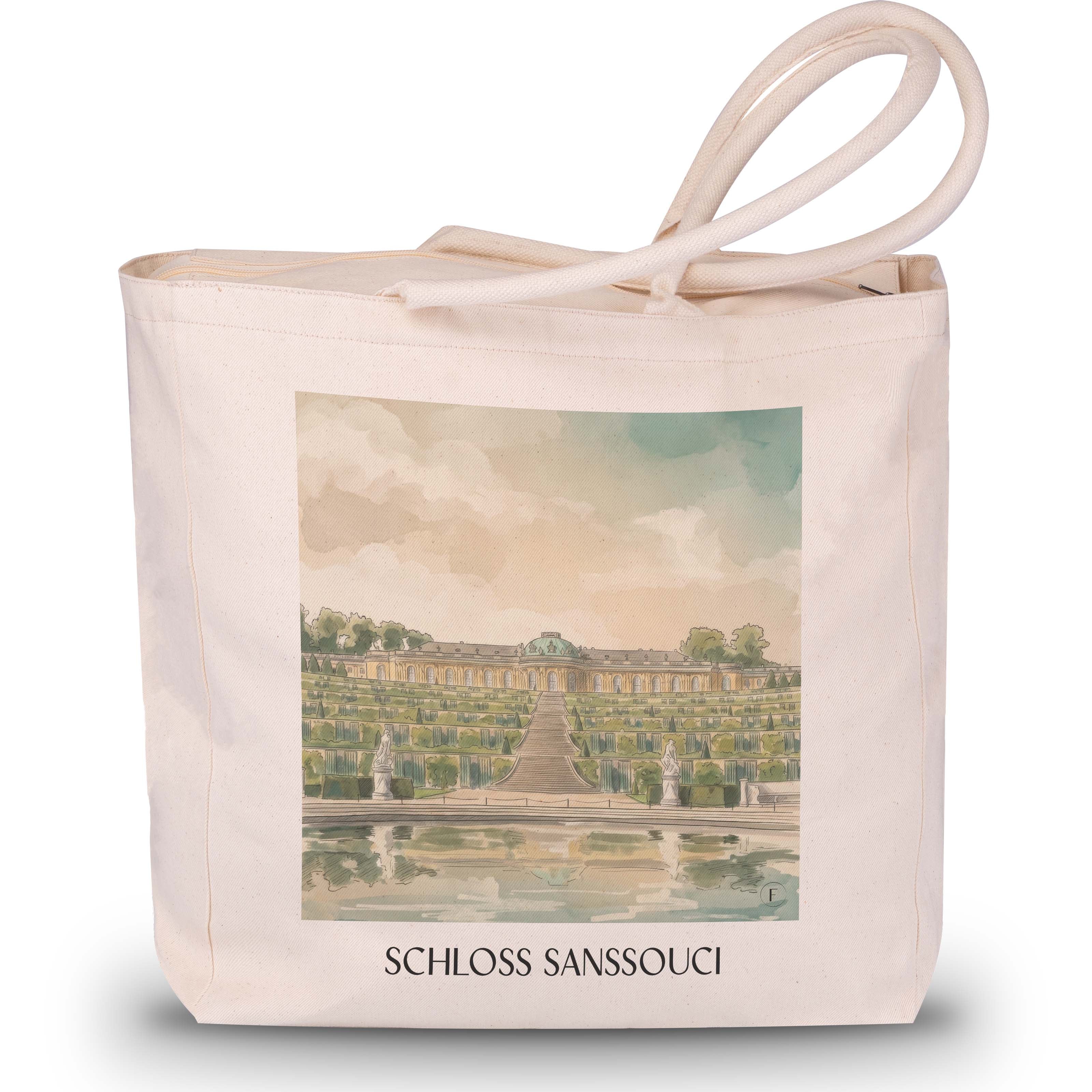 schloss-sanssouci-potsdam-deutschland-einkaufstasche-aquarell