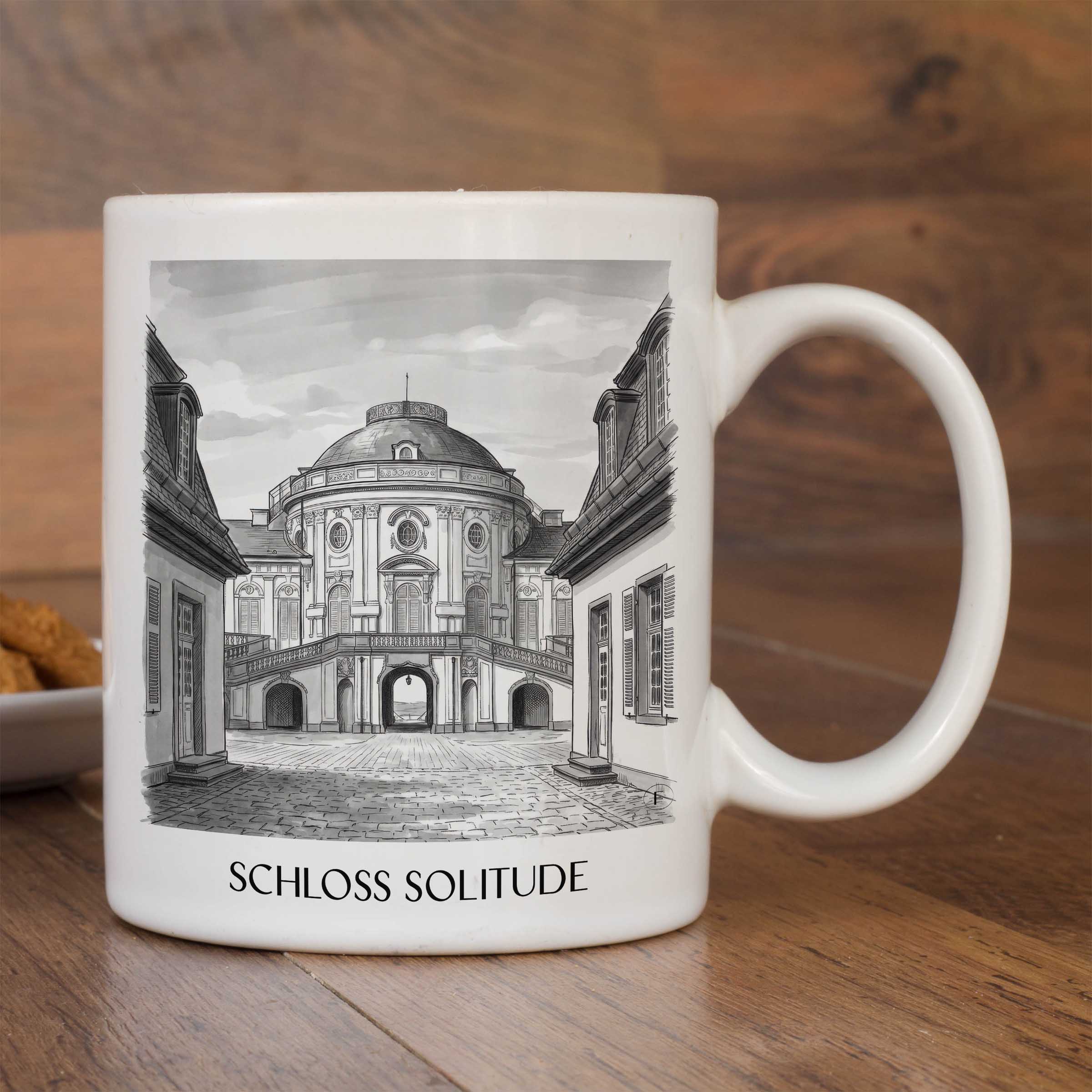 schloss-solitude-stuttgart-deutschland-kaffeebecher-aquarell-schwarz-weiss