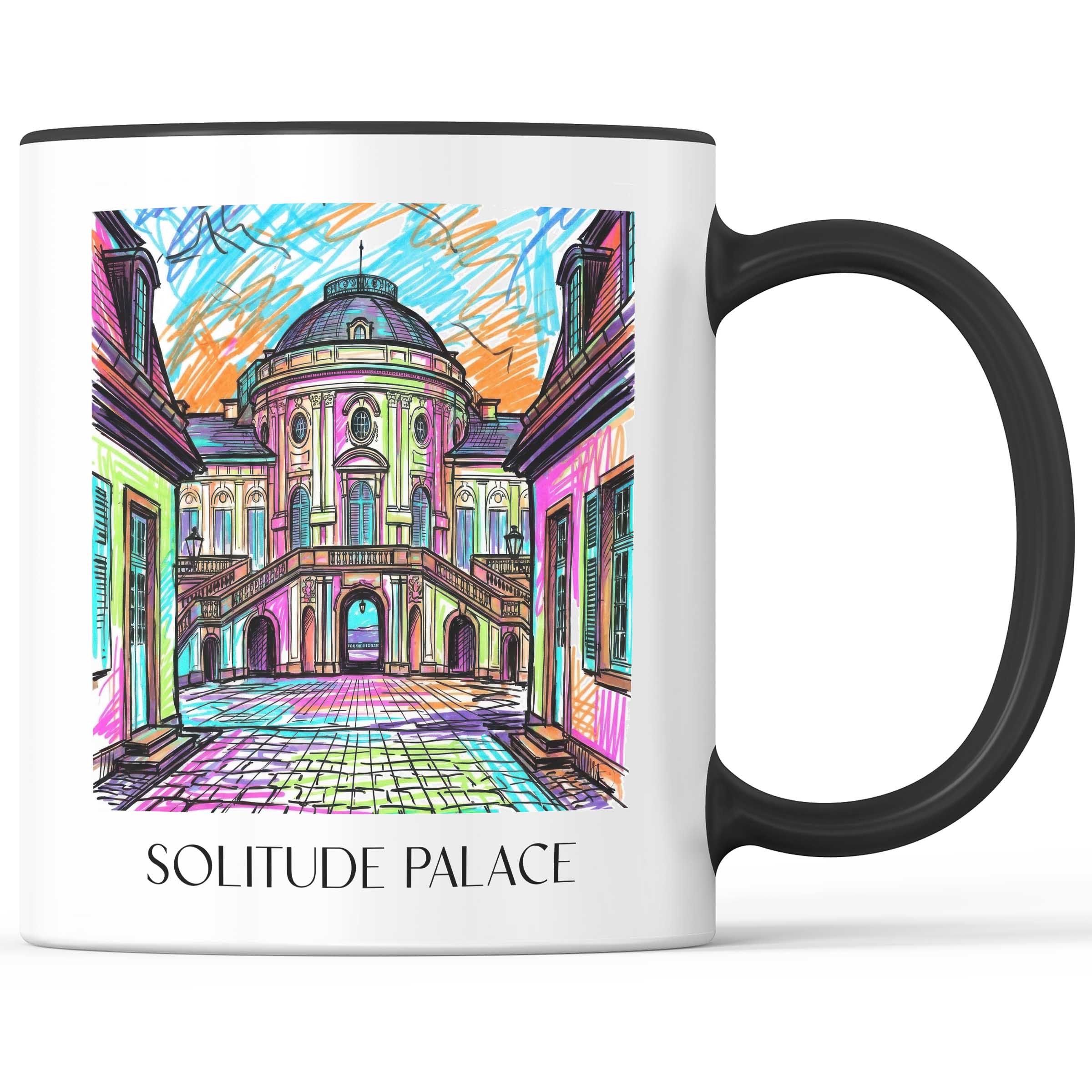 Schloss Solitude Kaffeebecher - Stuttgart - Deutschland Becher - Kaffeetasse im Tag Graffiti Stil
