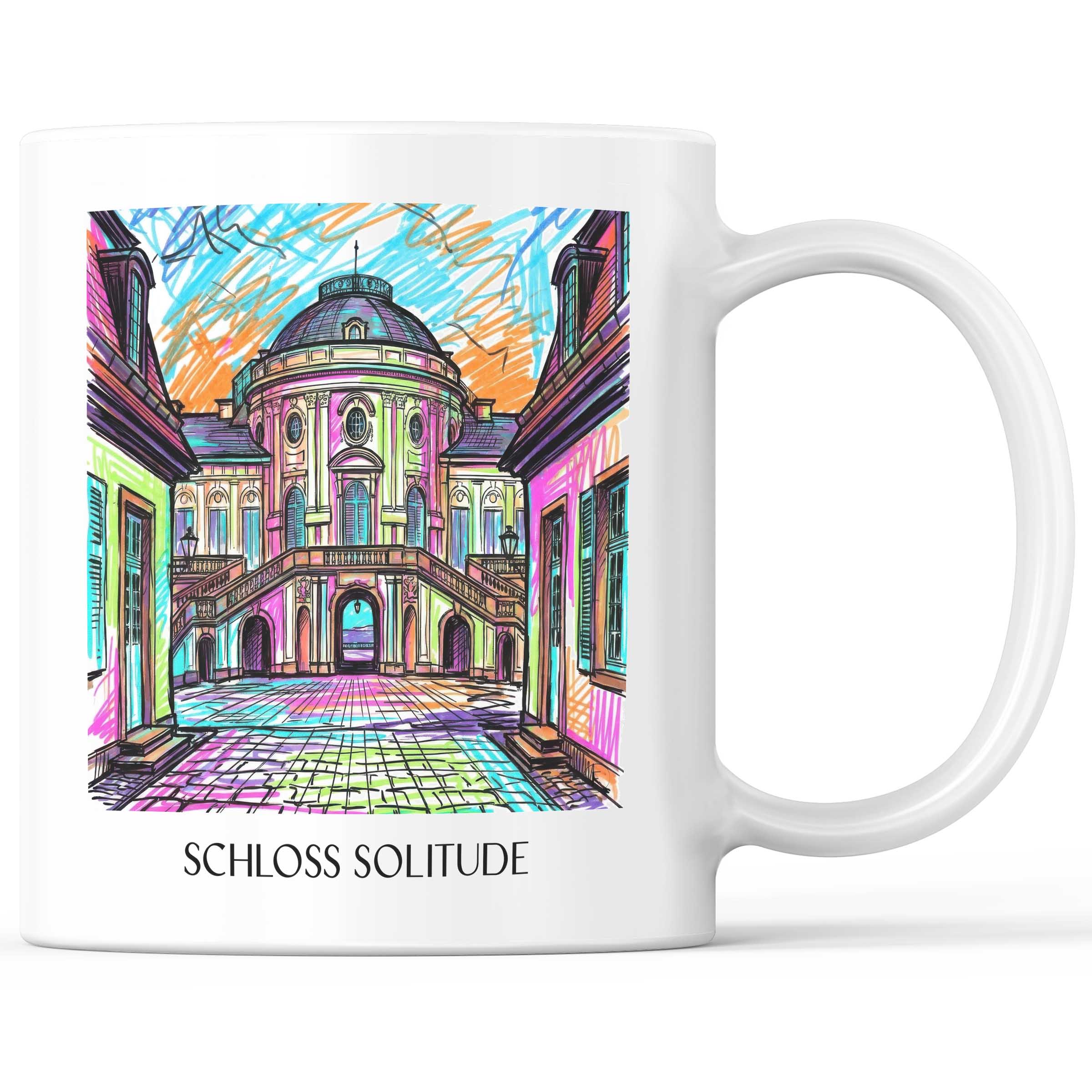 Schloss Solitude Kaffeebecher - Stuttgart - Deutschland Becher - Kaffeetasse im Tag Graffiti Stil