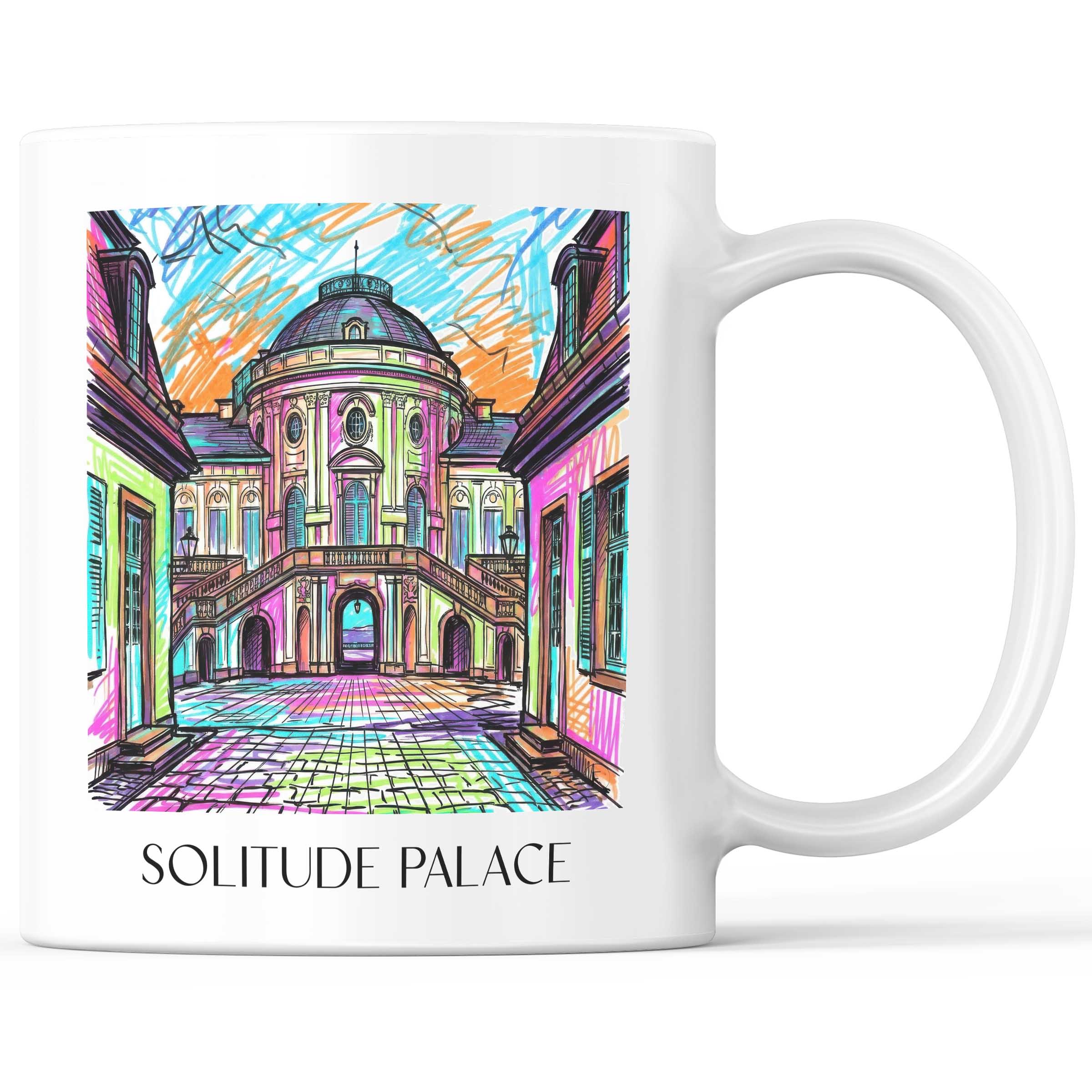 Schloss Solitude Kaffeebecher - Stuttgart - Deutschland Becher - Kaffeetasse im Tag Graffiti Stil
