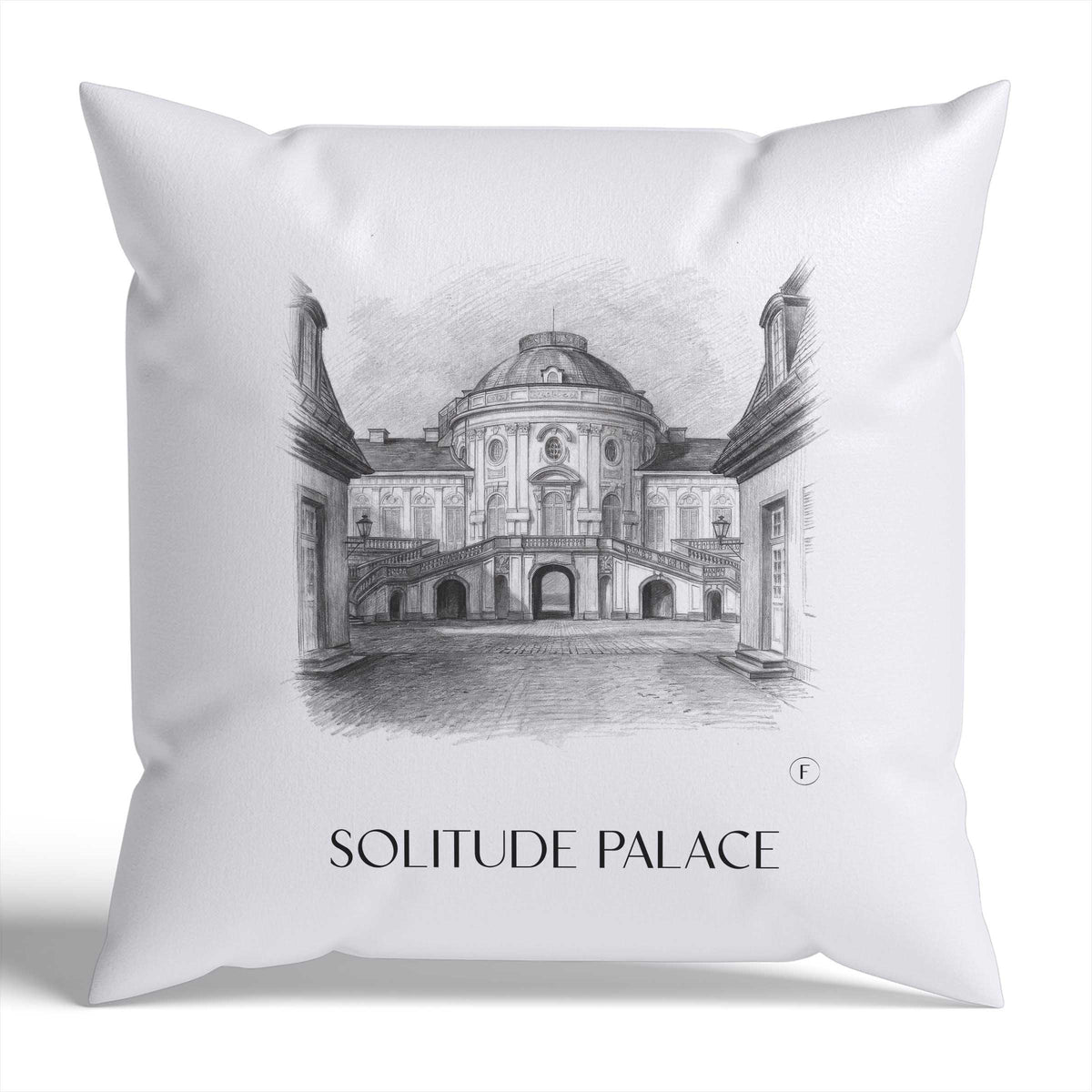Schloss Solitude Kissenhülle - Zierkissen Bezug - Stuttgart - Deutschland Kissen bzw. Kissenbezug im Zeichnung Stil - favplace