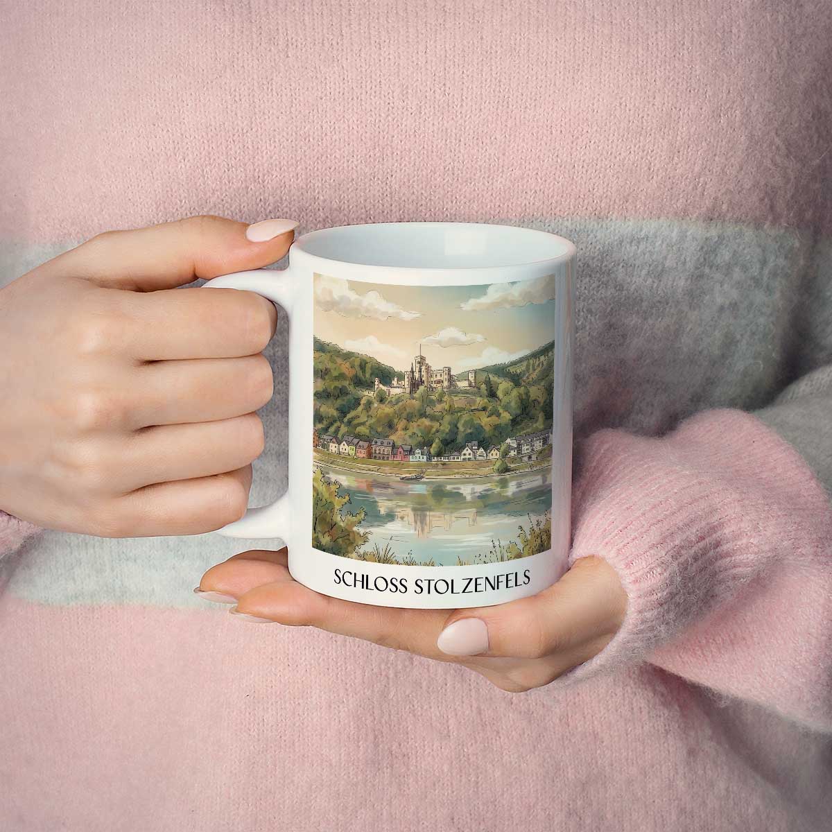 schloss-stolzenfels-koblenz-deutschland-kaffeebecher-aquarell