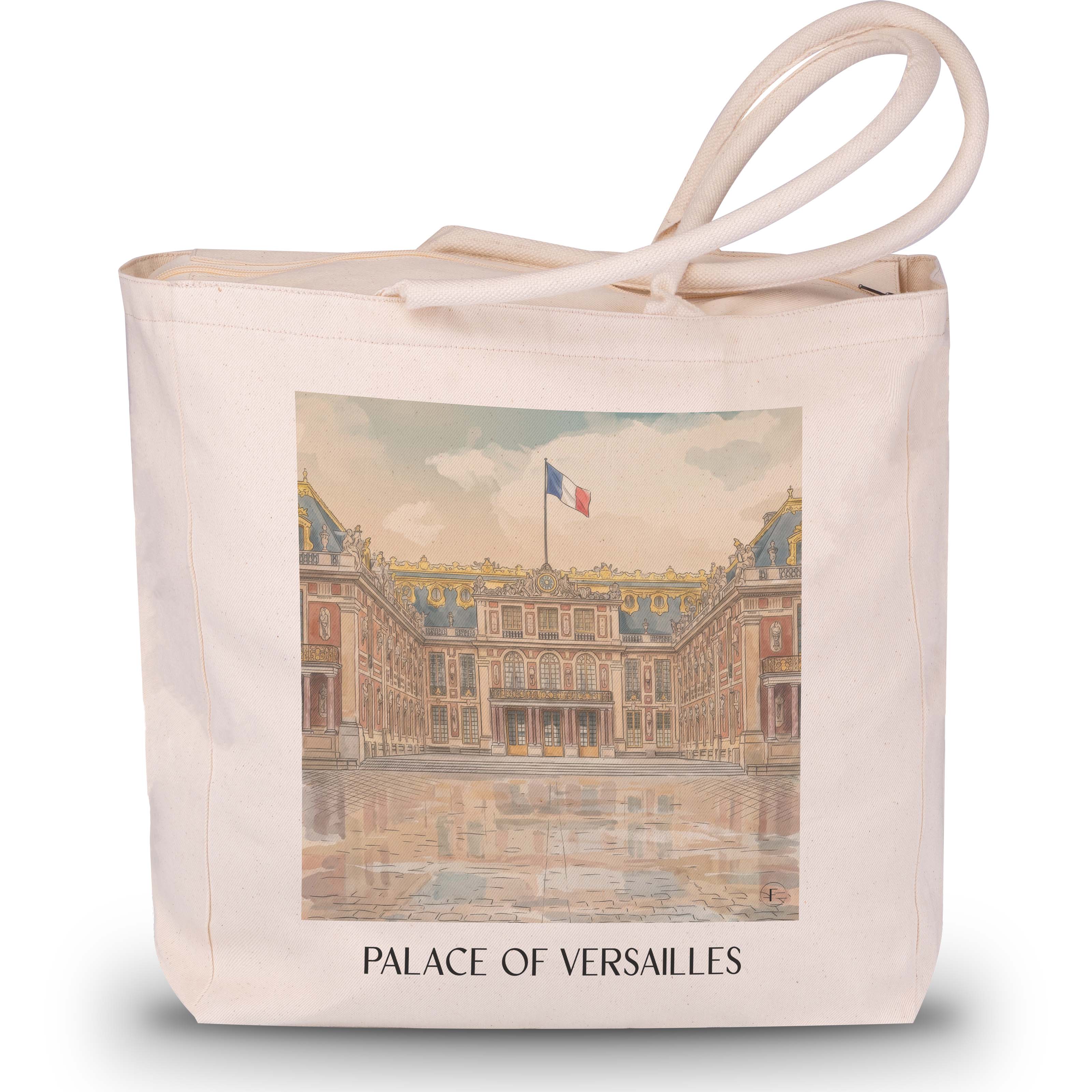 Schloss Versailles Shopping Tasche - Frankreich - Frankreich Tote Bag - Einkaufstasche im Aquarell Stil - favplace