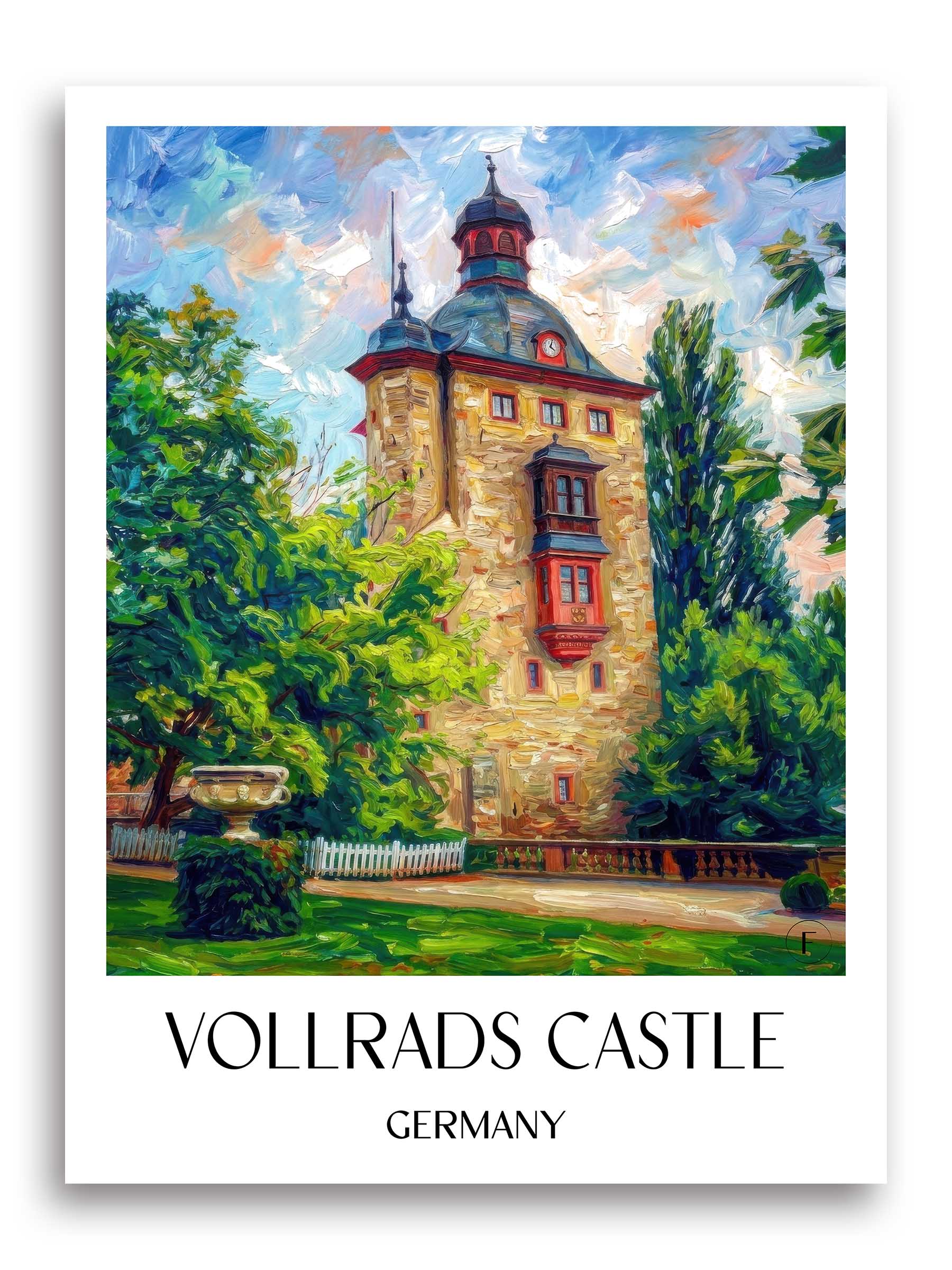 Schloss Vollrads Poster - Rheingau - Deutschland Kunstdruck - Ölgemälde von A4 bis A1 - favplace