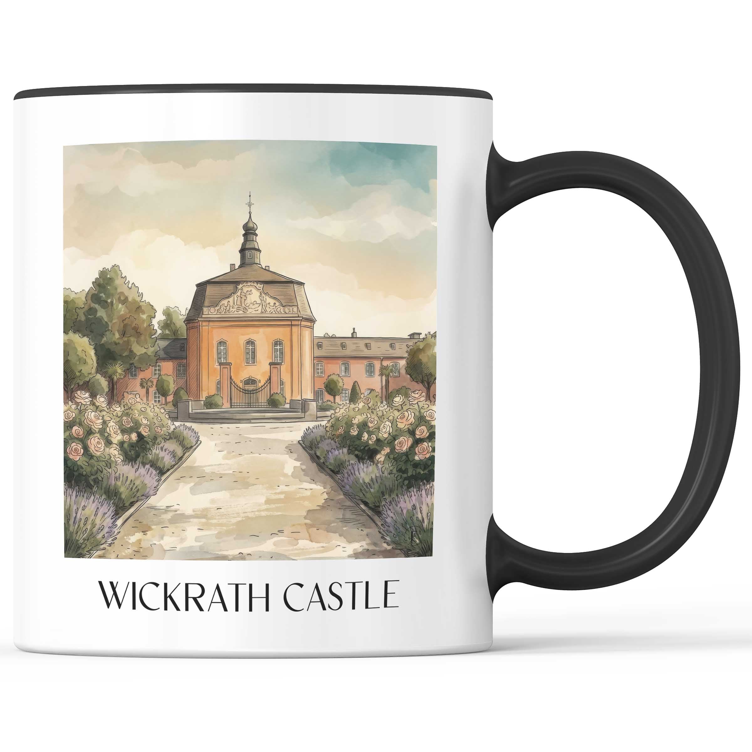 Schloss Wickrath Kaffeebecher - Möchengladbach - Deutschland Becher - Kaffeetasse im Aquarell Stil - favplace