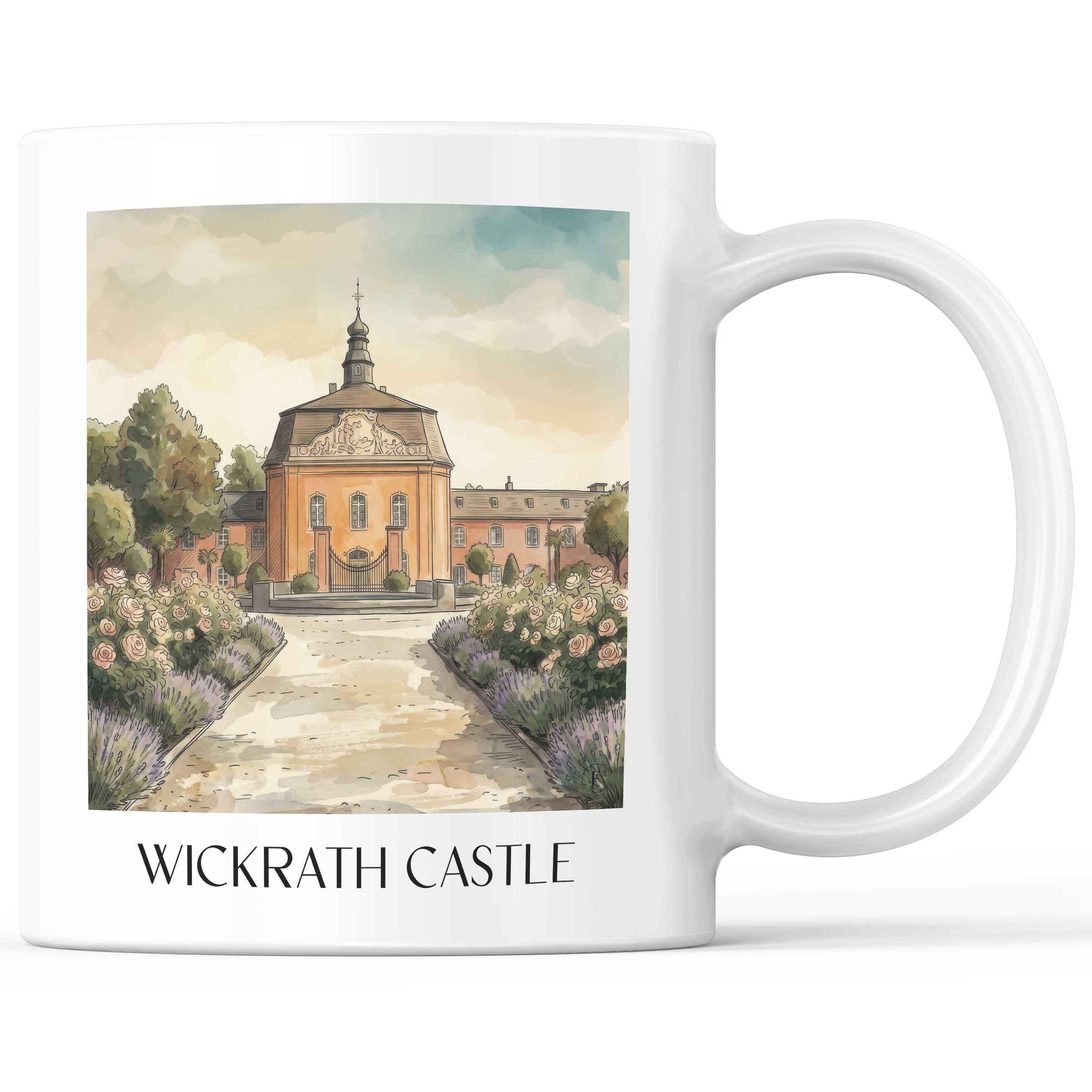 Schloss Wickrath Kaffeebecher - Möchengladbach - Deutschland Becher - Kaffeetasse im Aquarell Stil - favplace
