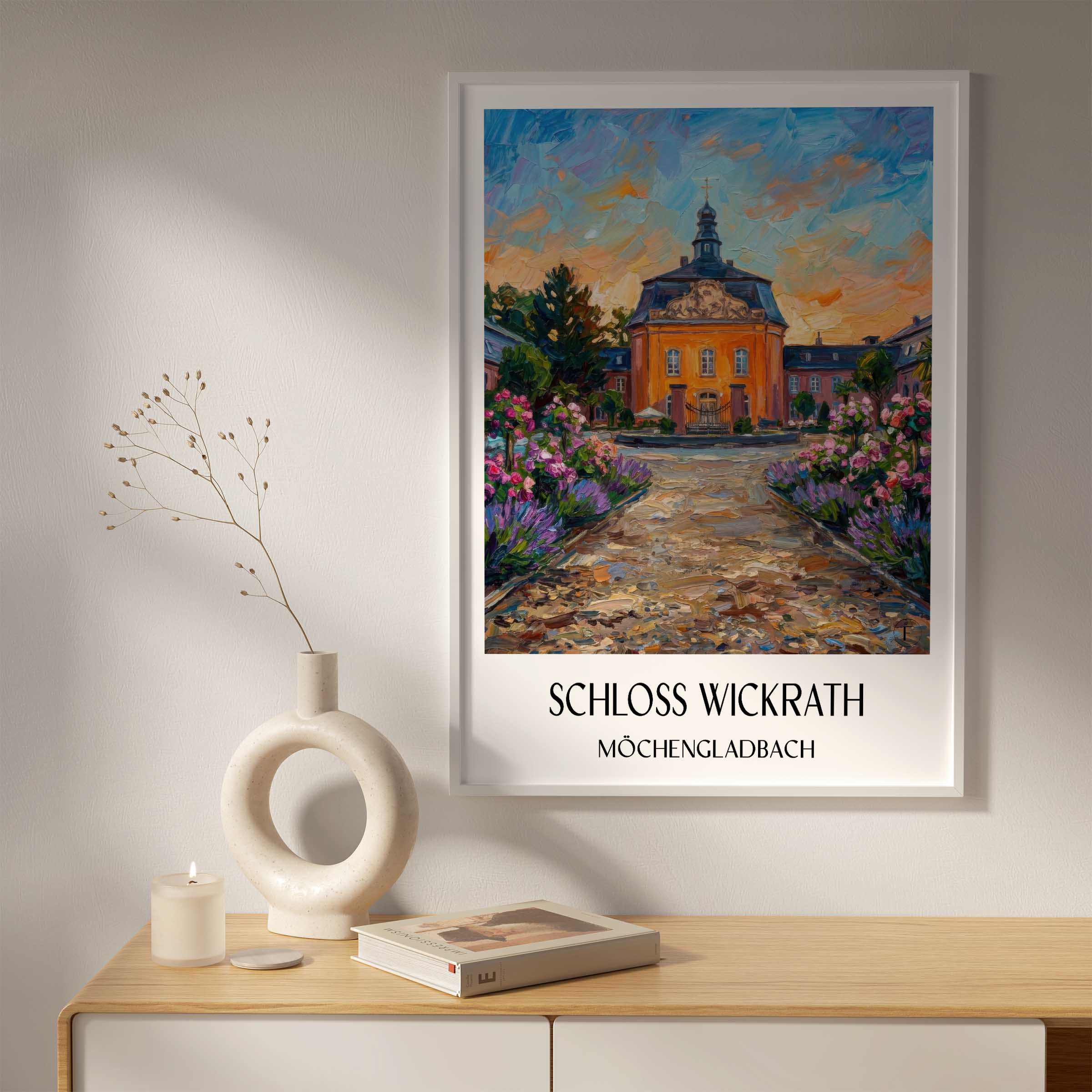 schloss-wickrath-möchengladbach-deutschland-poster-oil-painting-oelgemaelde