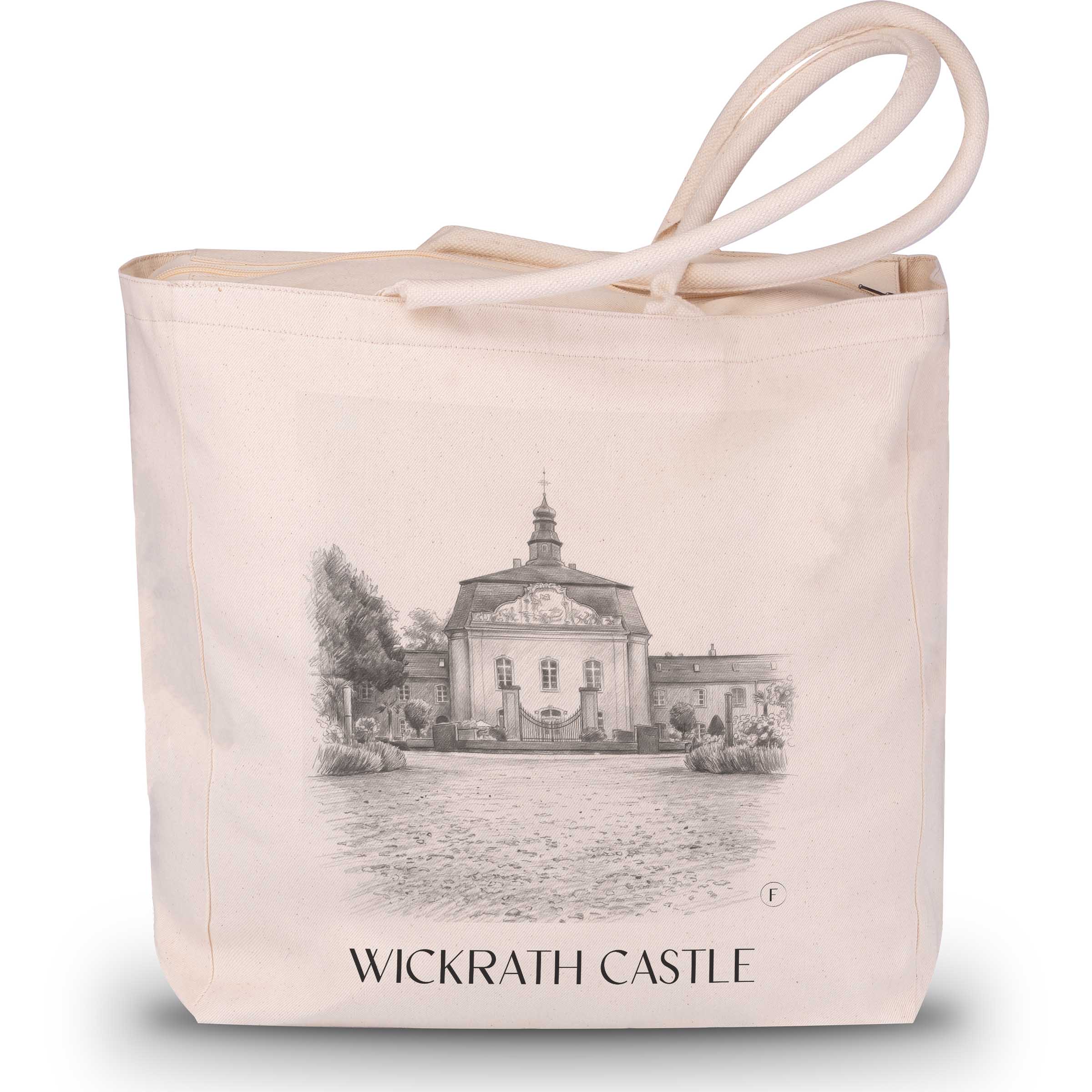 Wickrath Castle Shopping Bag - Mönchengladbach - Germany Tote Bag - Drawing Style Shopping Bag