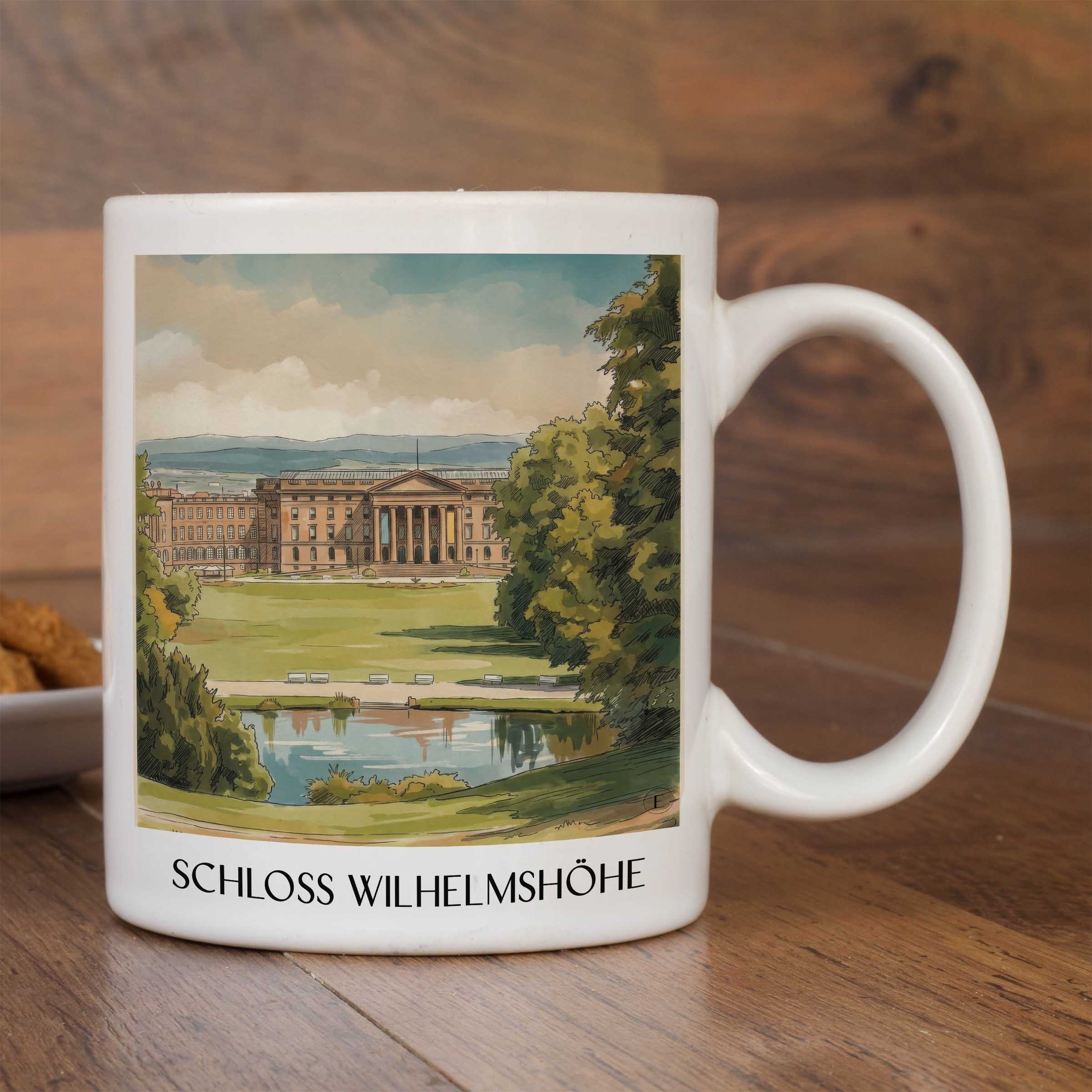schloss-wilhelmshöhe-kassel-deutschland-kaffeebecher-aquarell