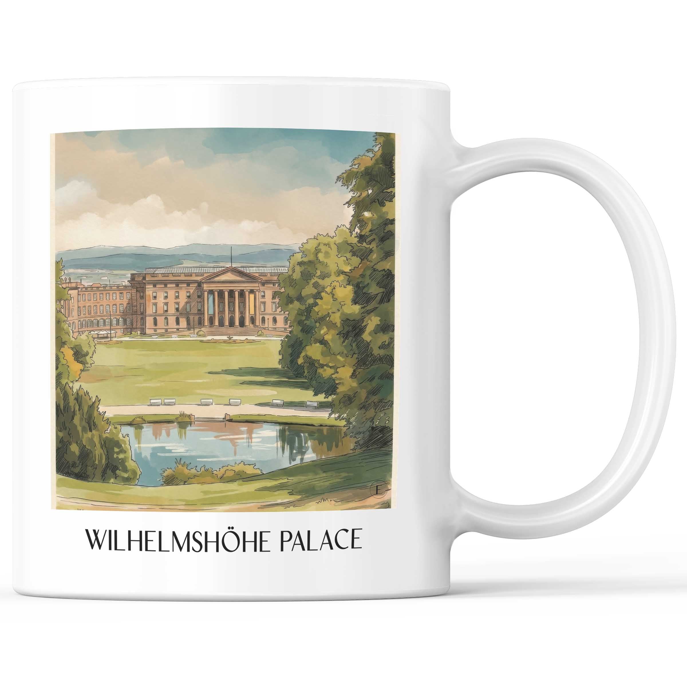 Schloss Wilhelmshöhe Kaffeebecher - Kassel - Deutschland Becher - Kaffeetasse im Aquarell Stil - favplace