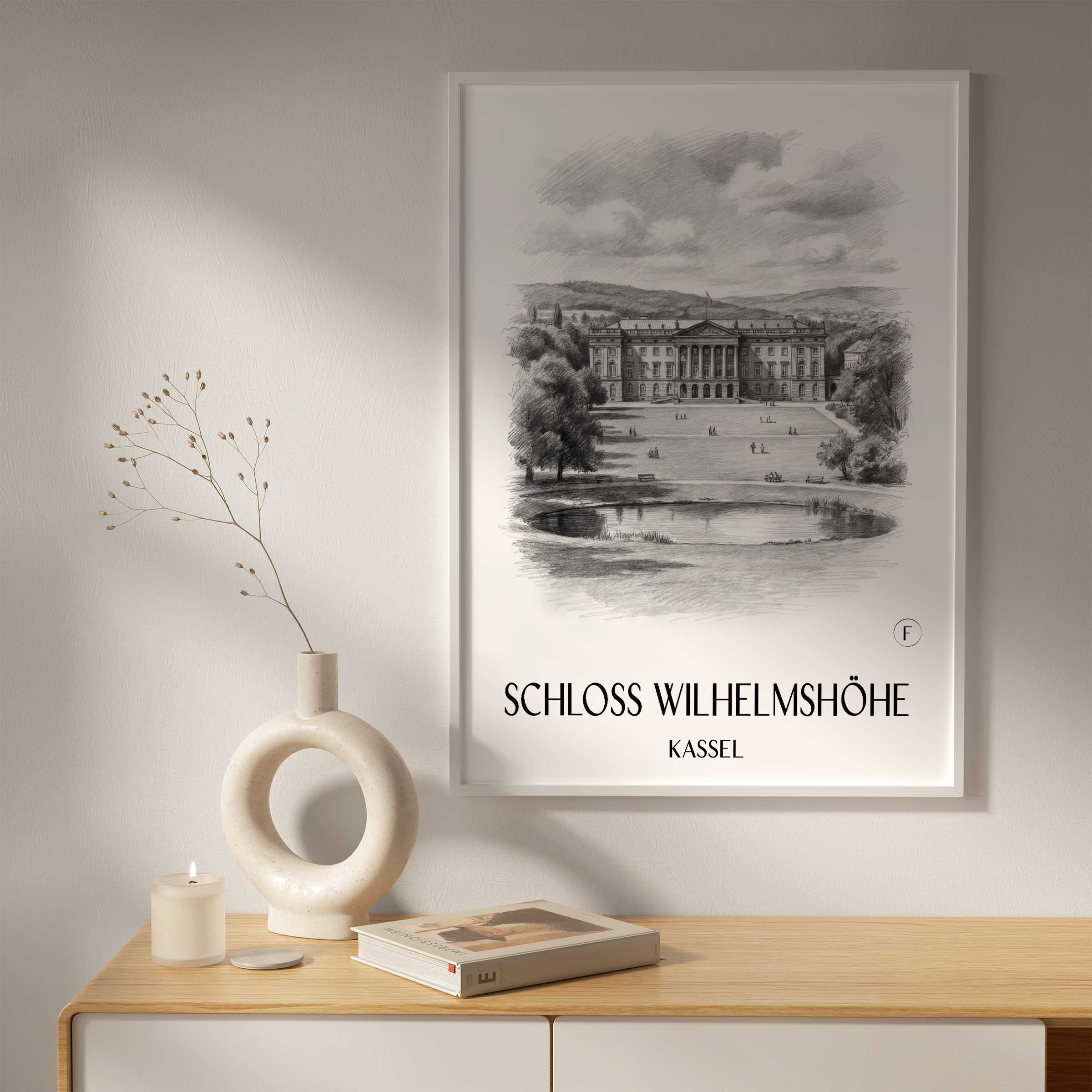 schloss-wilhelmshöhe-kassel-deutschland-poster-bleistift-zeichnung-drawing