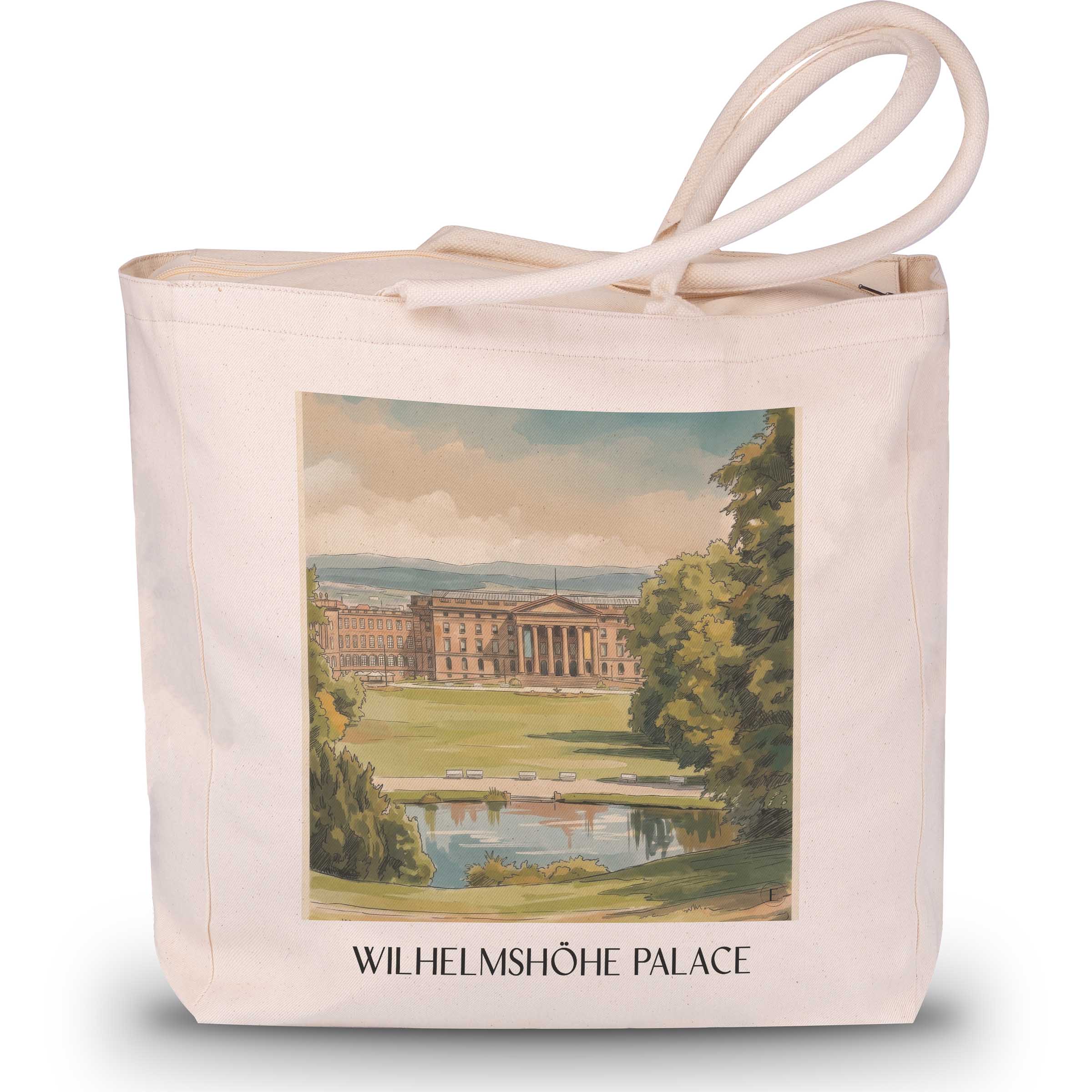 Schloss Wilhelmshöhe Shopping Tasche - Kassel - Deutschland Tote Bag - Einkaufstasche im Aquarell Stil - favplace