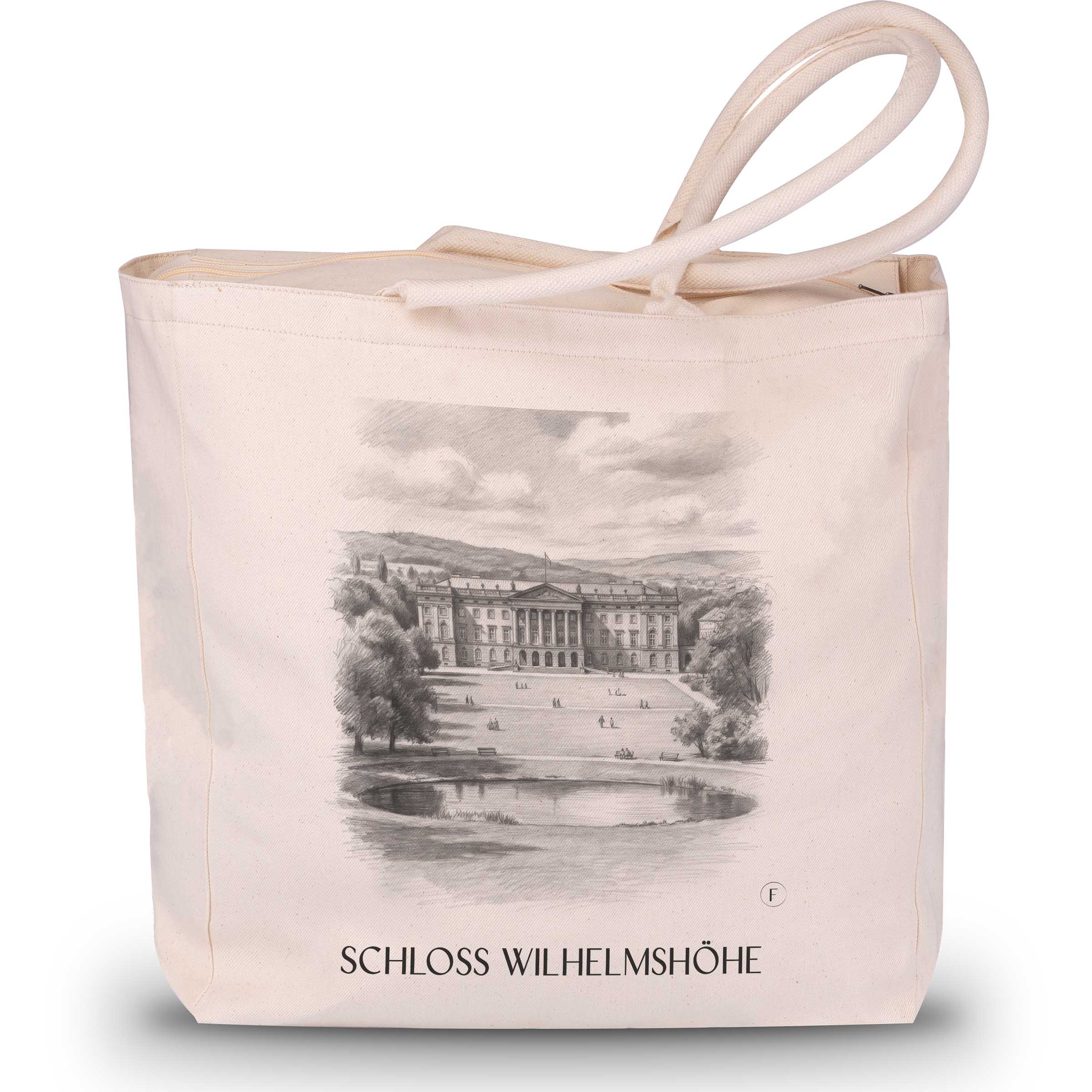 schloss-wilhelmshöhe-kassel-deutschland-einkaufstasche-bleistift-zeichnung-drawing