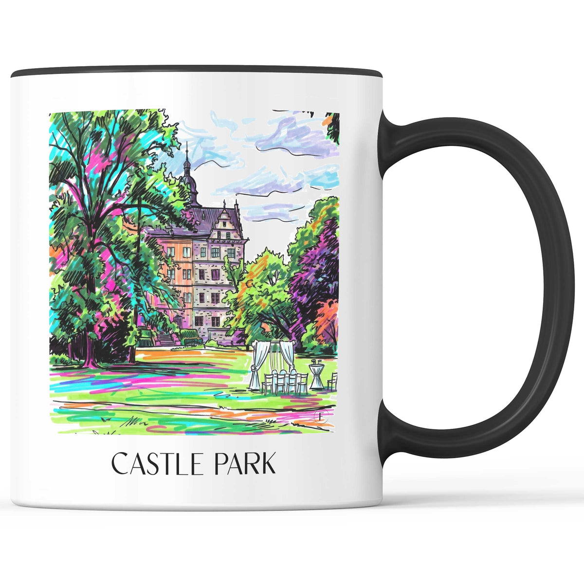 Schlosspark Kaffeebecher - Wolfsburg - Deutschland Becher - Kaffeetasse im Tag Graffiti Stil - favplace