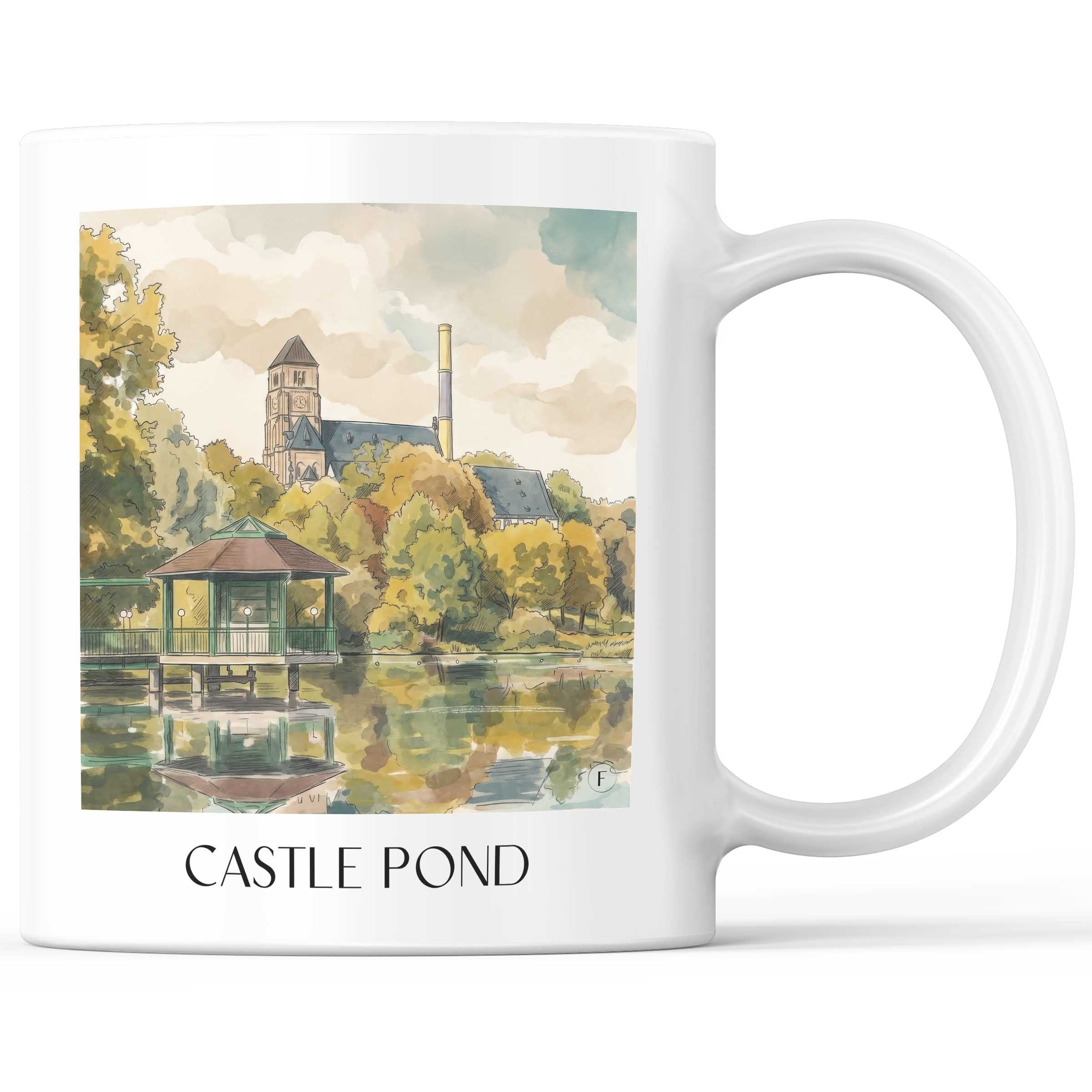 Schlossteich Kaffeebecher - Chemnitz - Deutschland Becher - Kaffeetasse im Aquarell Stil - favplace